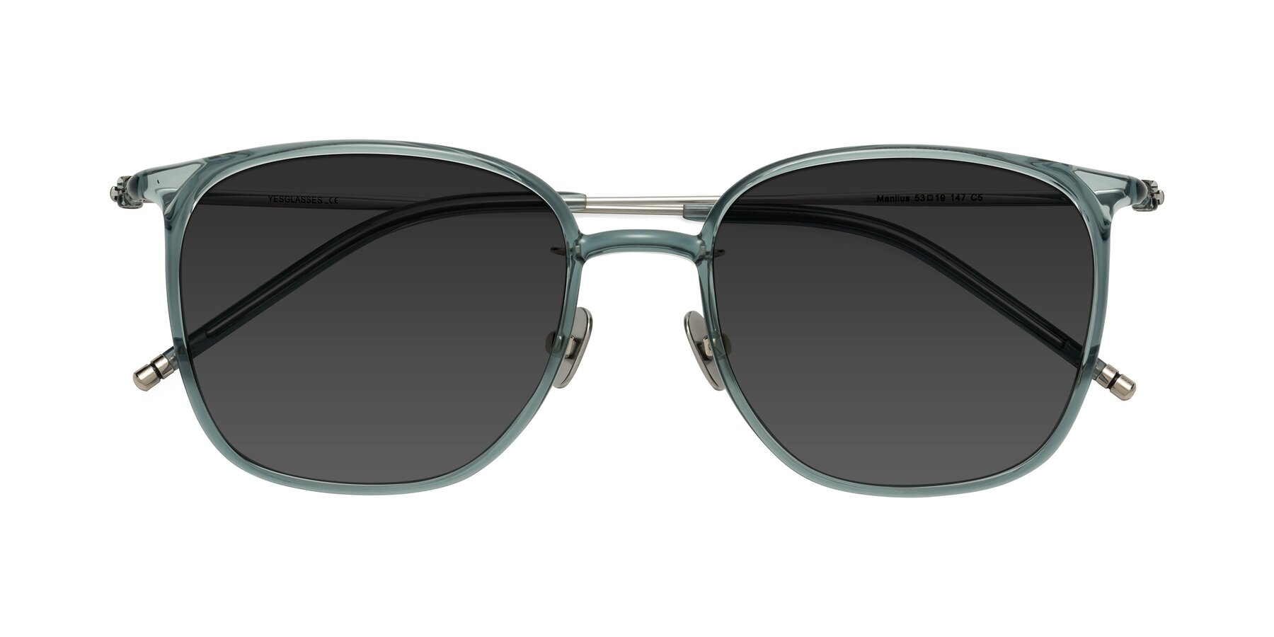 Folded Front of Manlius in Teal with Gray Tinted Lenses