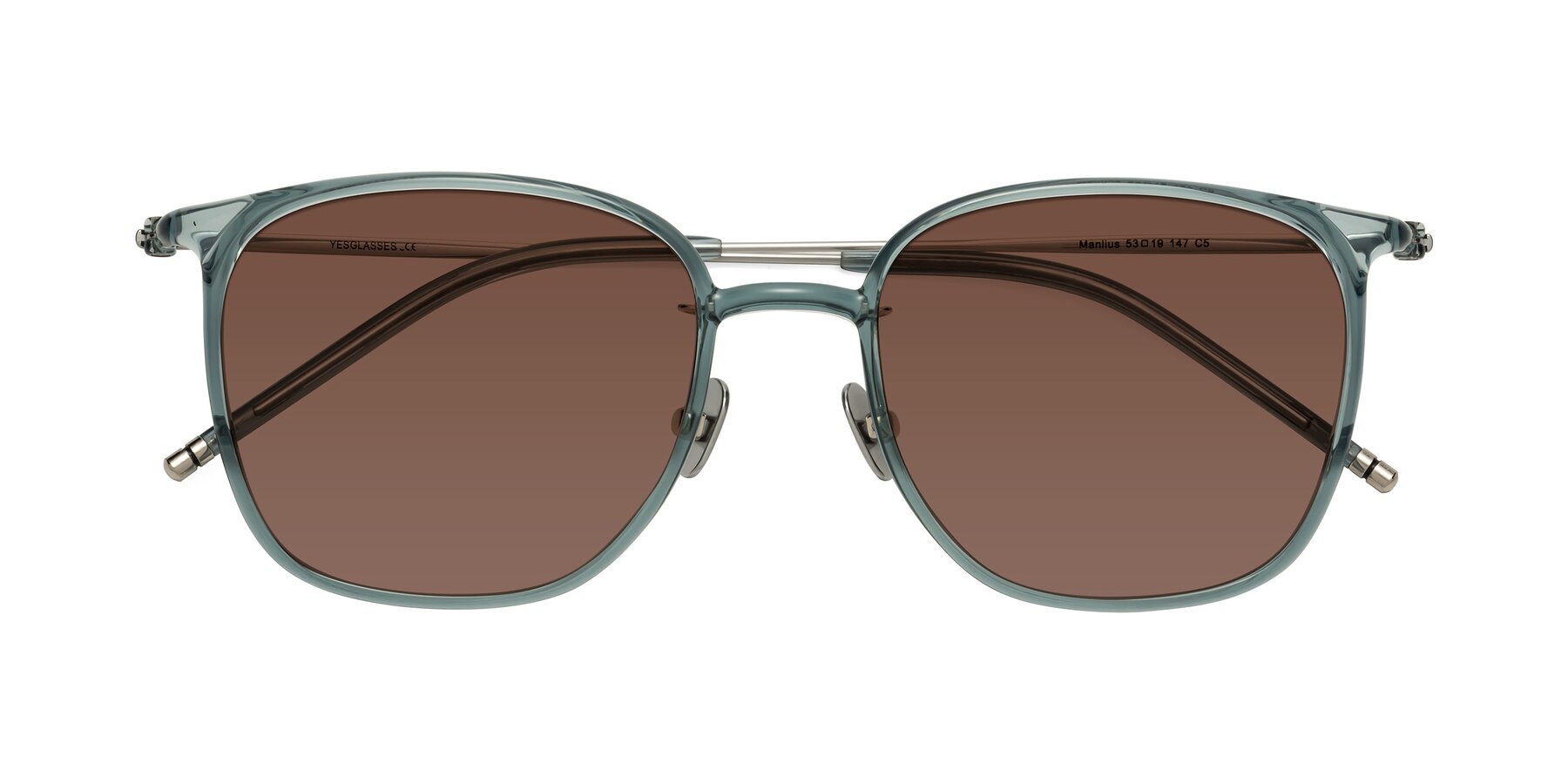 Folded Front of Manlius in Teal with Brown Tinted Lenses