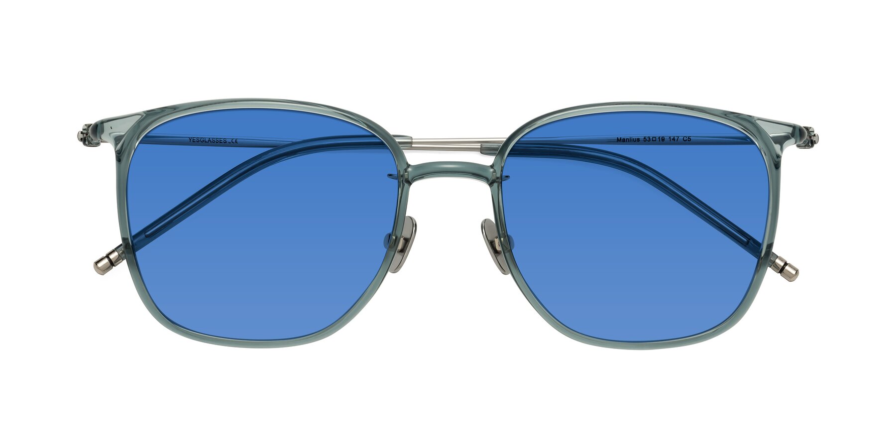 Folded Front of Manlius in Teal with Blue Tinted Lenses