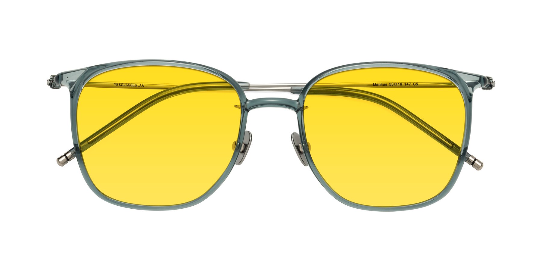 Folded Front of Manlius in Teal with Yellow Tinted Lenses