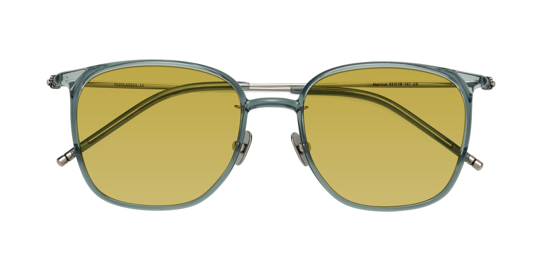 Folded Front of Manlius in Teal with Champagne Tinted Lenses