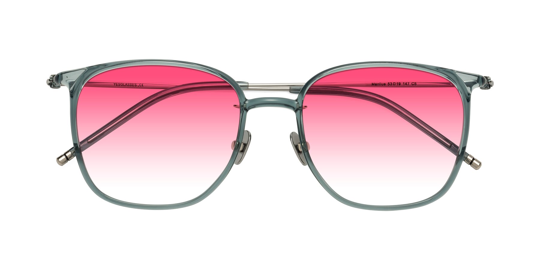 Folded Front of Manlius in Teal with Pink Gradient Lenses