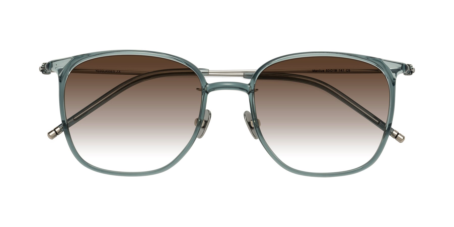 Folded Front of Manlius in Teal with Brown Gradient Lenses