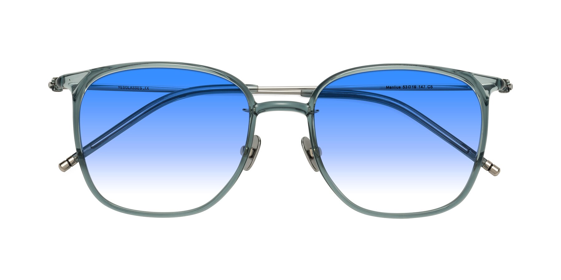 Folded Front of Manlius in Teal with Blue Gradient Lenses