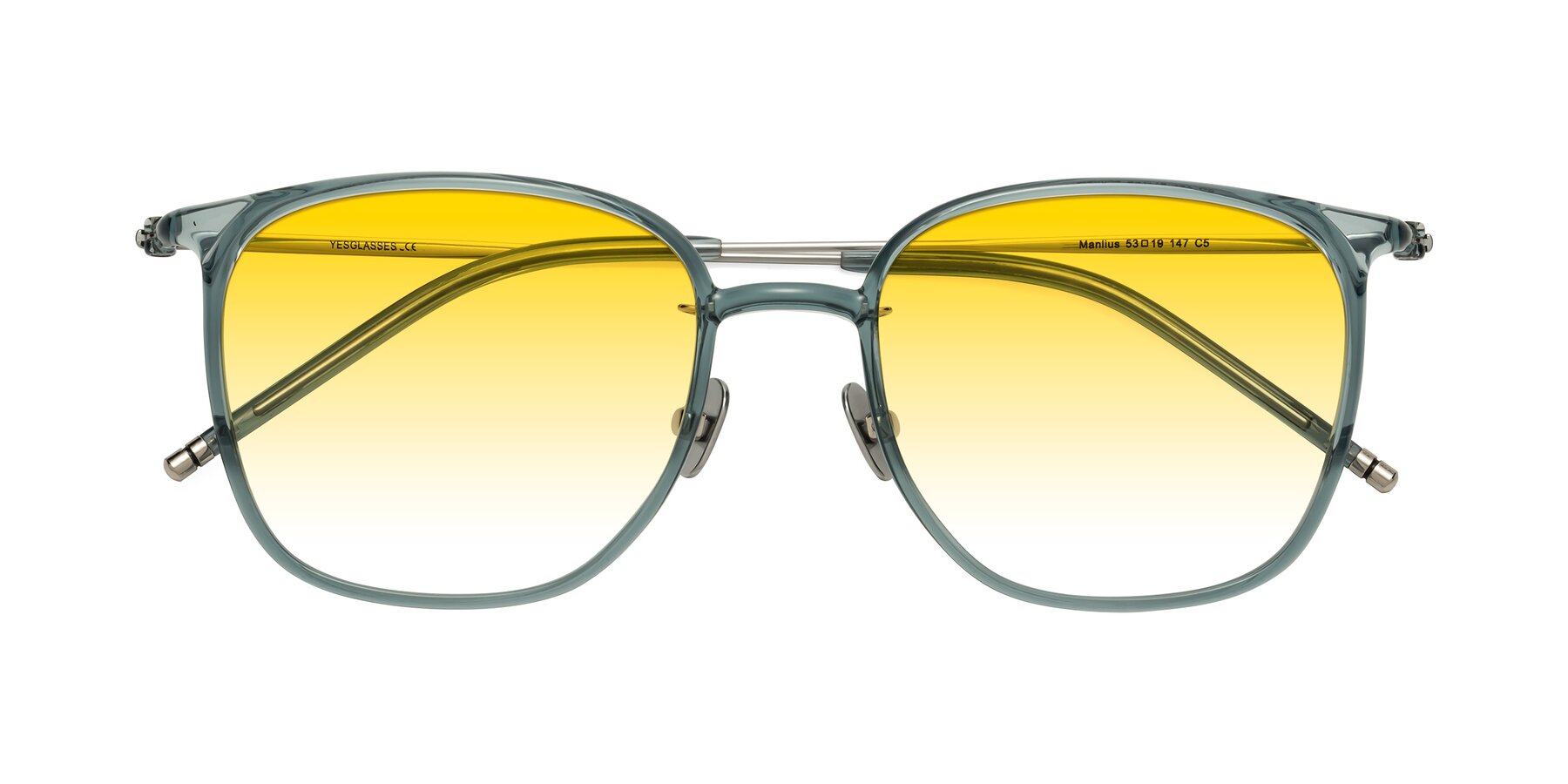 Folded Front of Manlius in Teal with Yellow Gradient Lenses