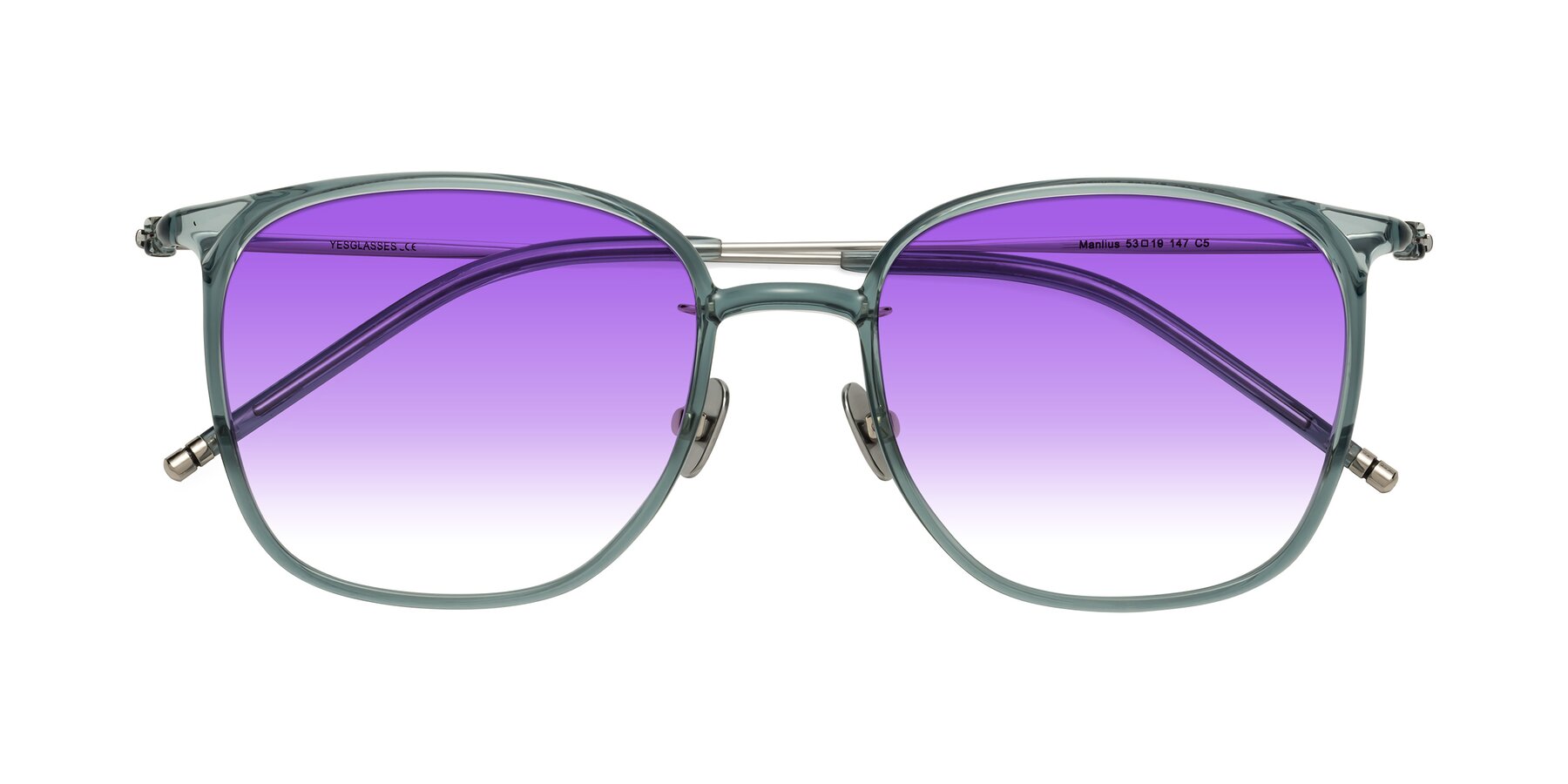 Folded Front of Manlius in Teal with Purple Gradient Lenses