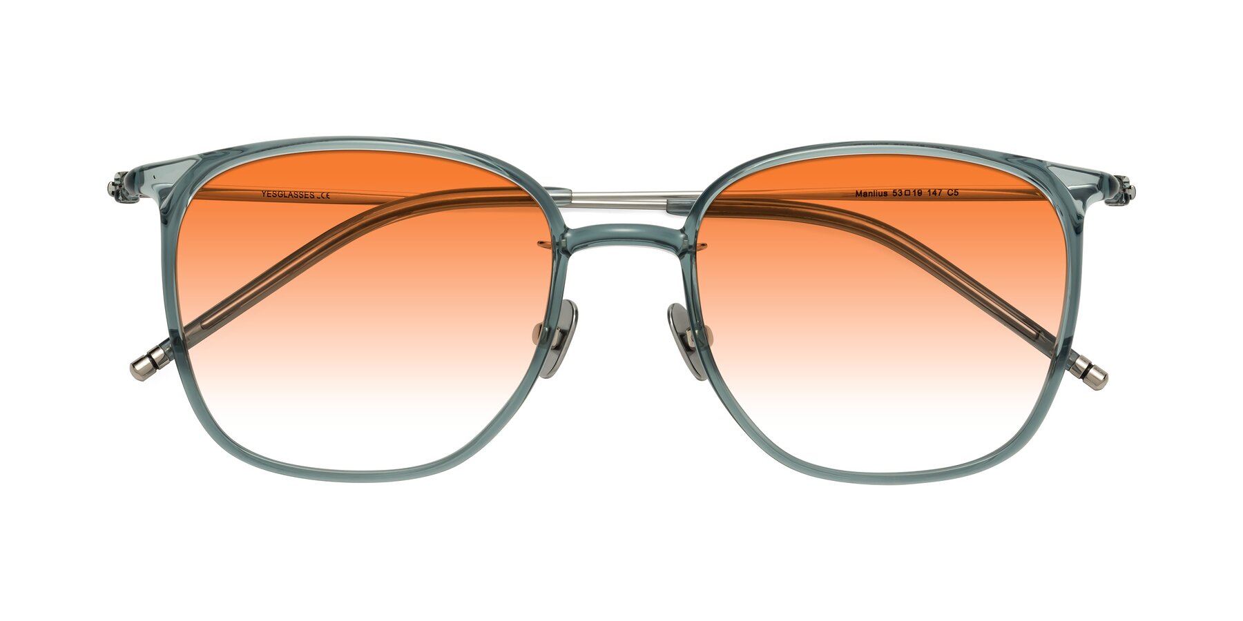 Folded Front of Manlius in Teal with Orange Gradient Lenses