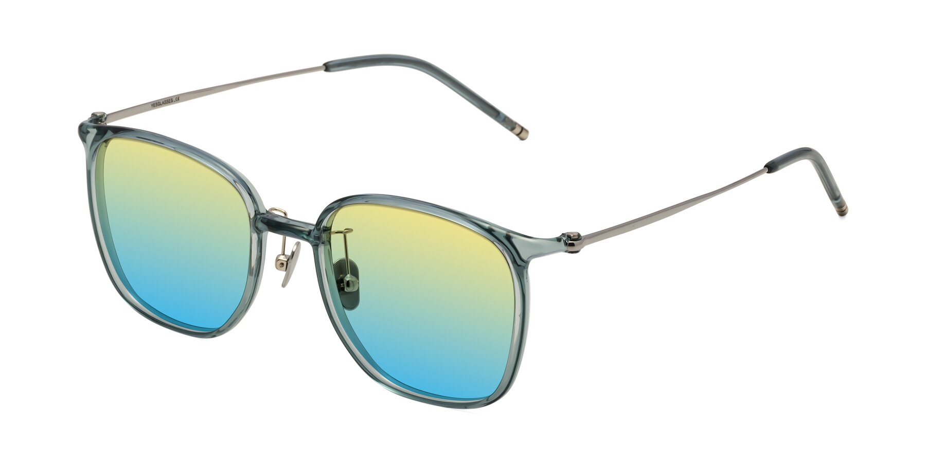 Angle of Manlius in Teal with Yellow / Blue Gradient Lenses