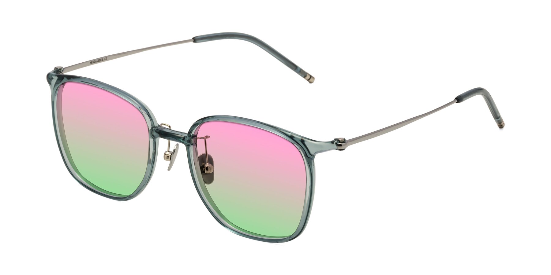 Angle of Manlius in Teal with Pink / Green Gradient Lenses