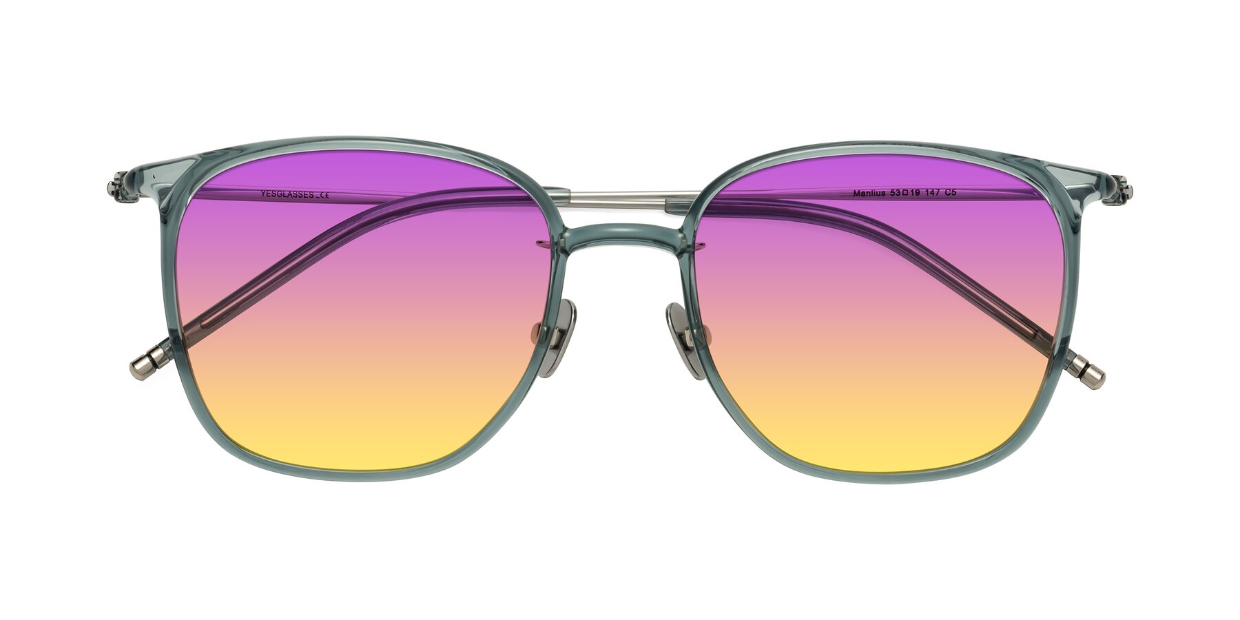 Folded Front of Manlius in Teal with Purple / Yellow Gradient Lenses