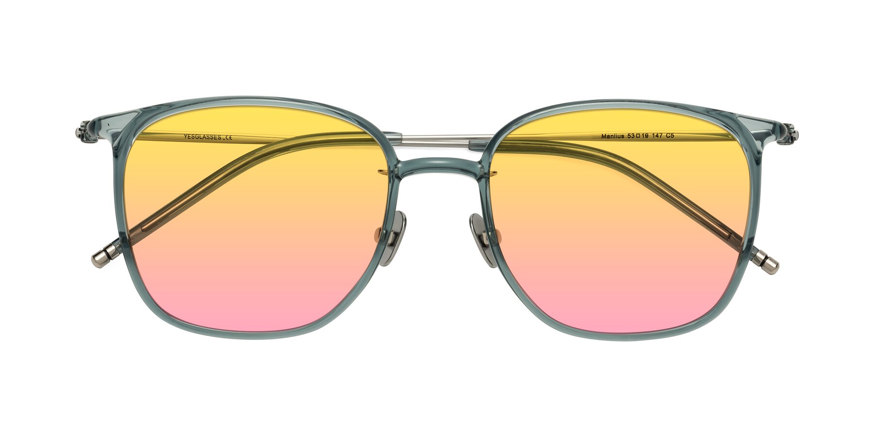 Folded Front of Manlius in Teal with Yellow / Pink Gradient Lenses
