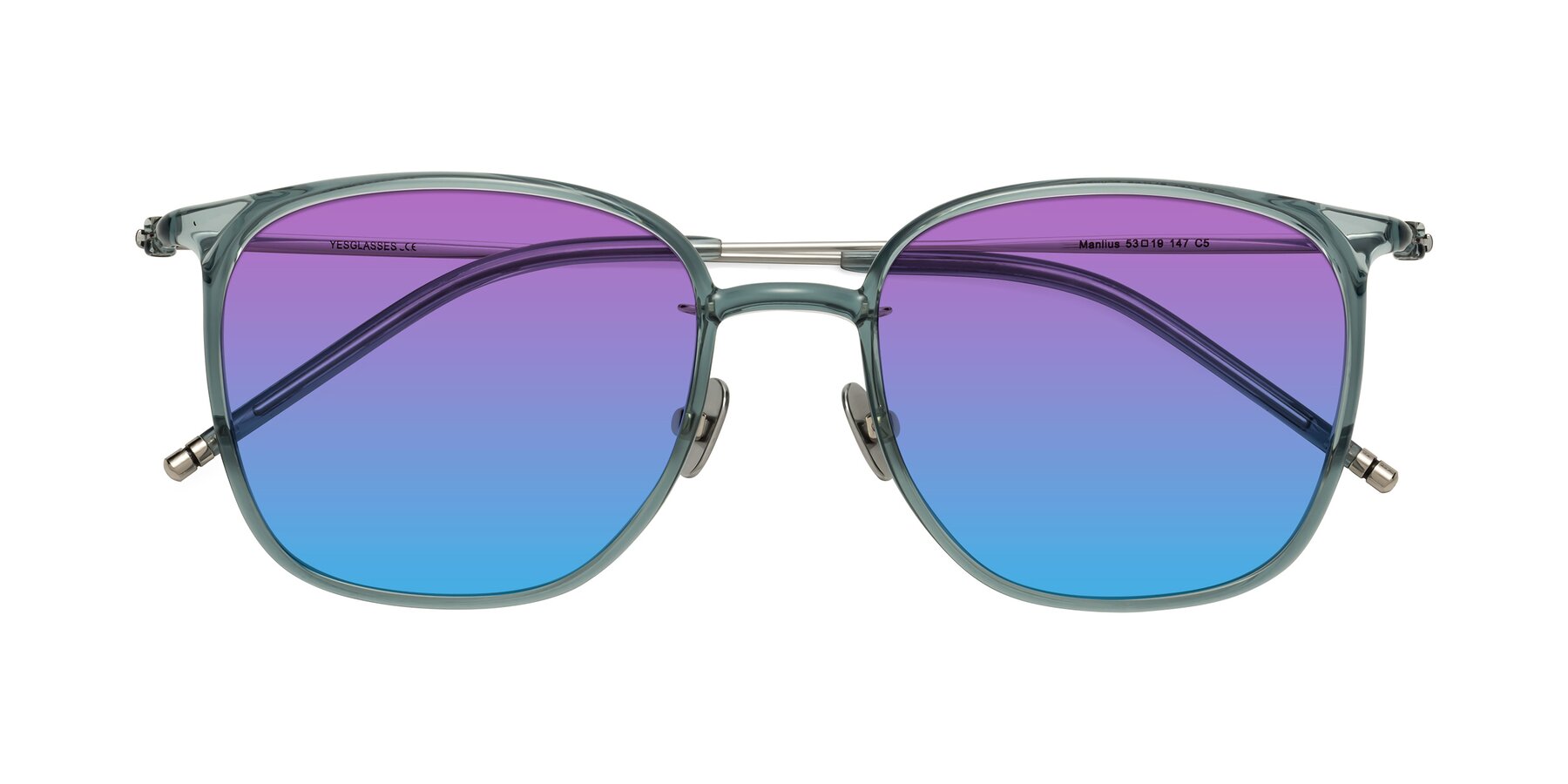Folded Front of Manlius in Teal with Purple / Blue Gradient Lenses