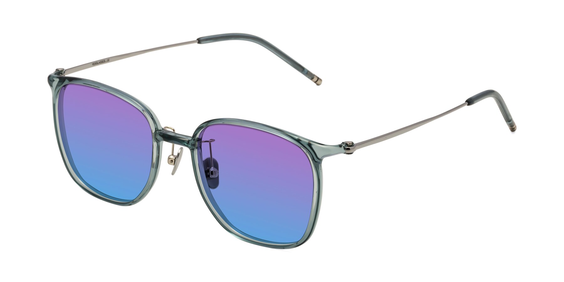 Angle of Manlius in Teal with Purple / Blue Gradient Lenses