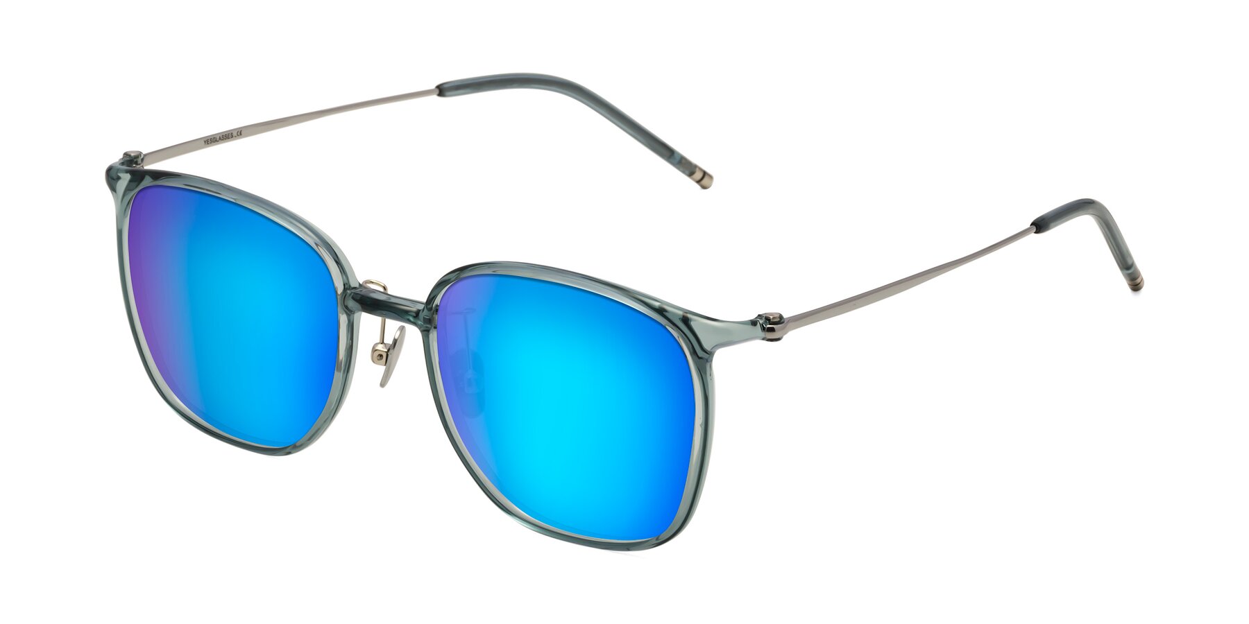 Angle of Manlius in Teal with Blue Mirrored Lenses