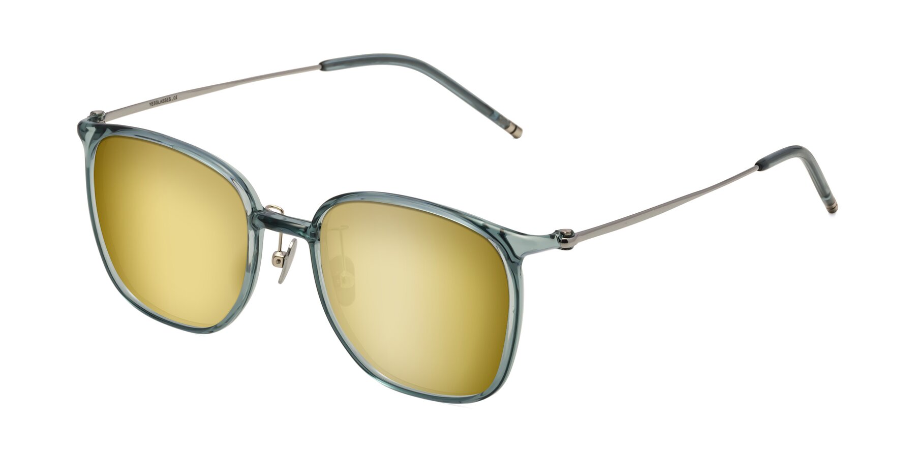 Angle of Manlius in Teal with Gold Mirrored Lenses