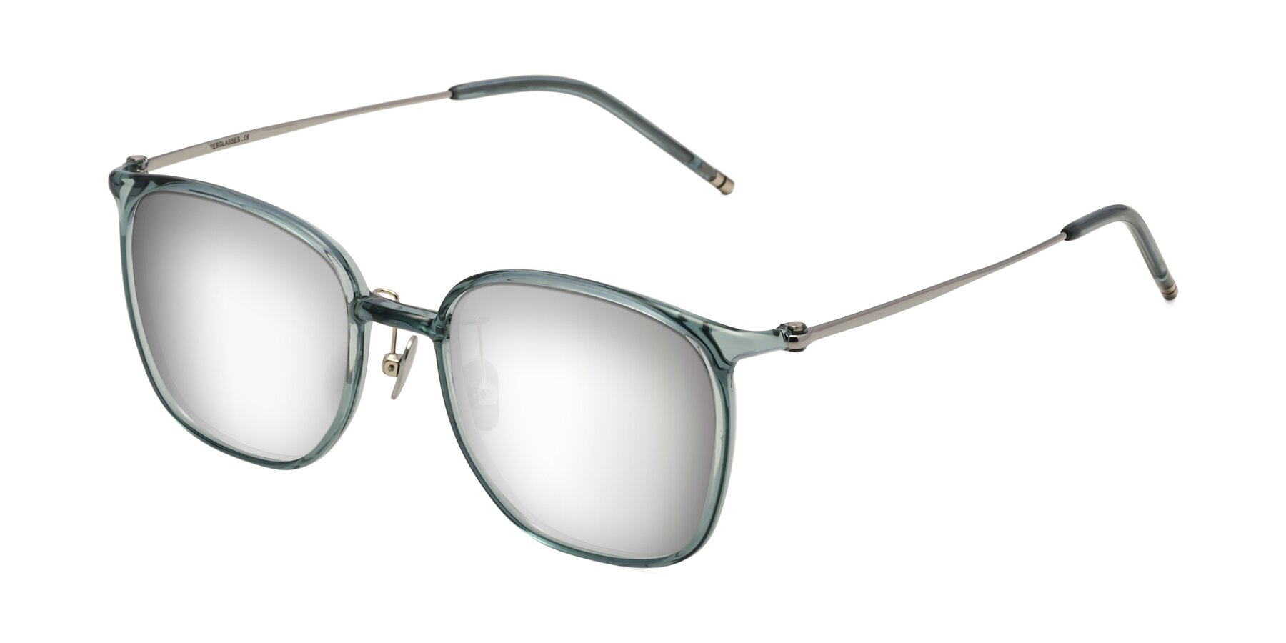 Angle of Manlius in Teal with Silver Mirrored Lenses