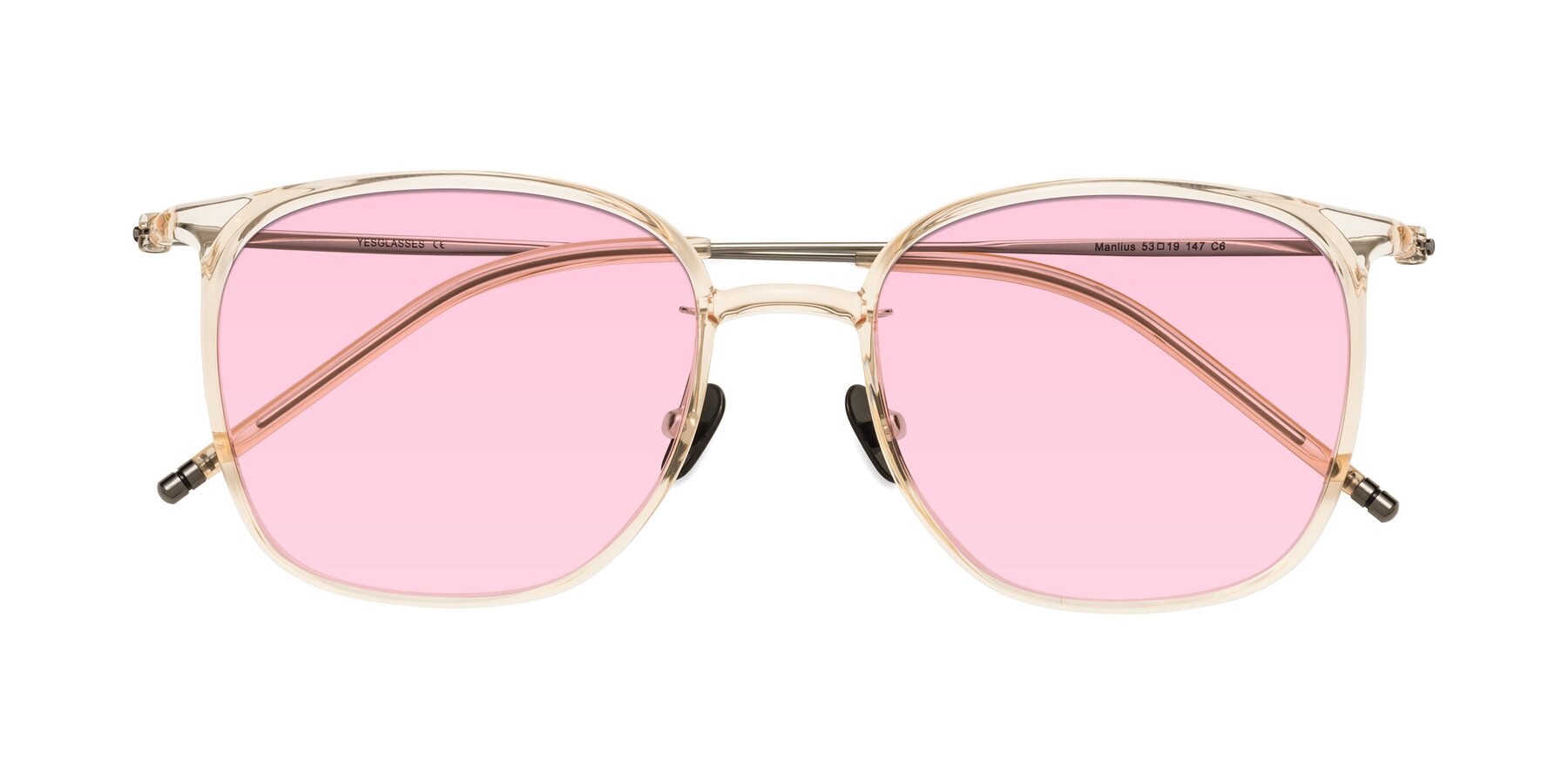 Folded Front of Manlius in Light Yellow with Light Pink Tinted Lenses