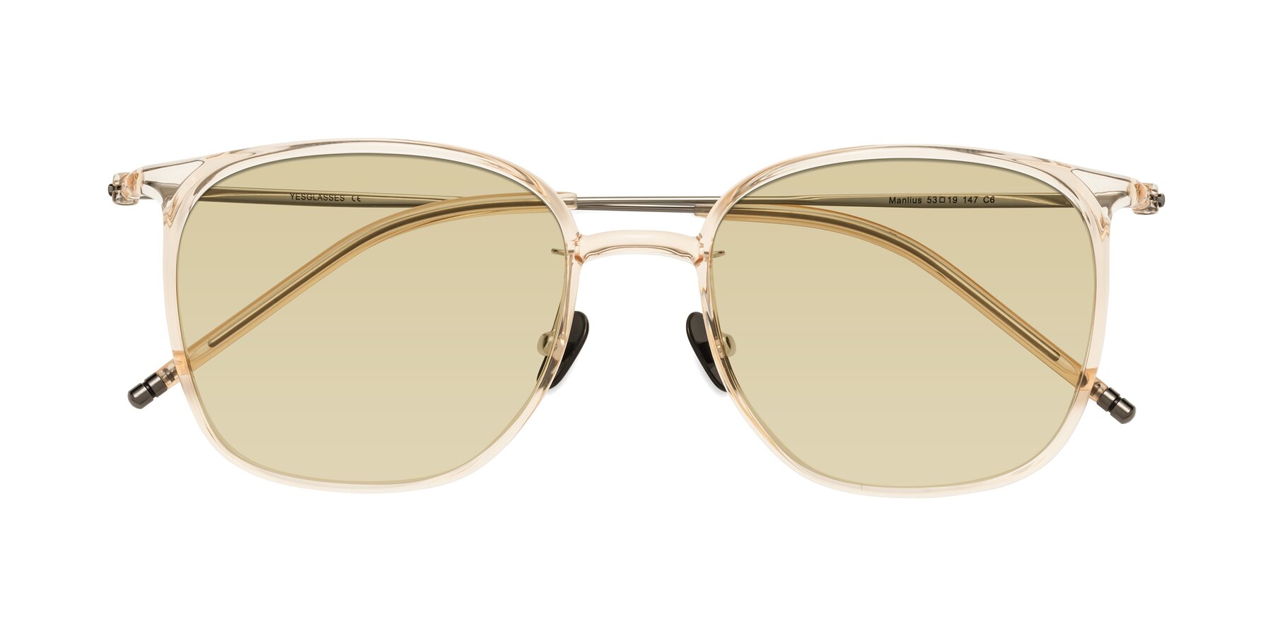 Folded Front of Manlius in Light Yellow with Light Champagne Tinted Lenses