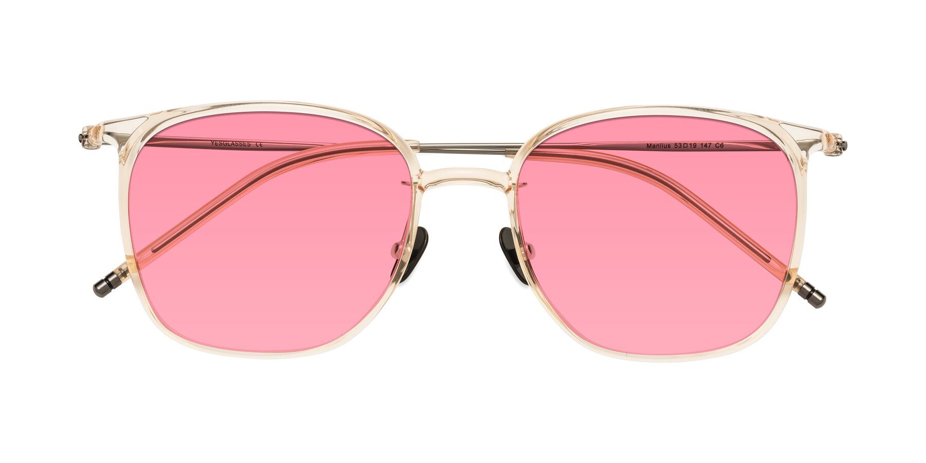 Folded Front of Manlius in Light Yellow with Pink Tinted Lenses
