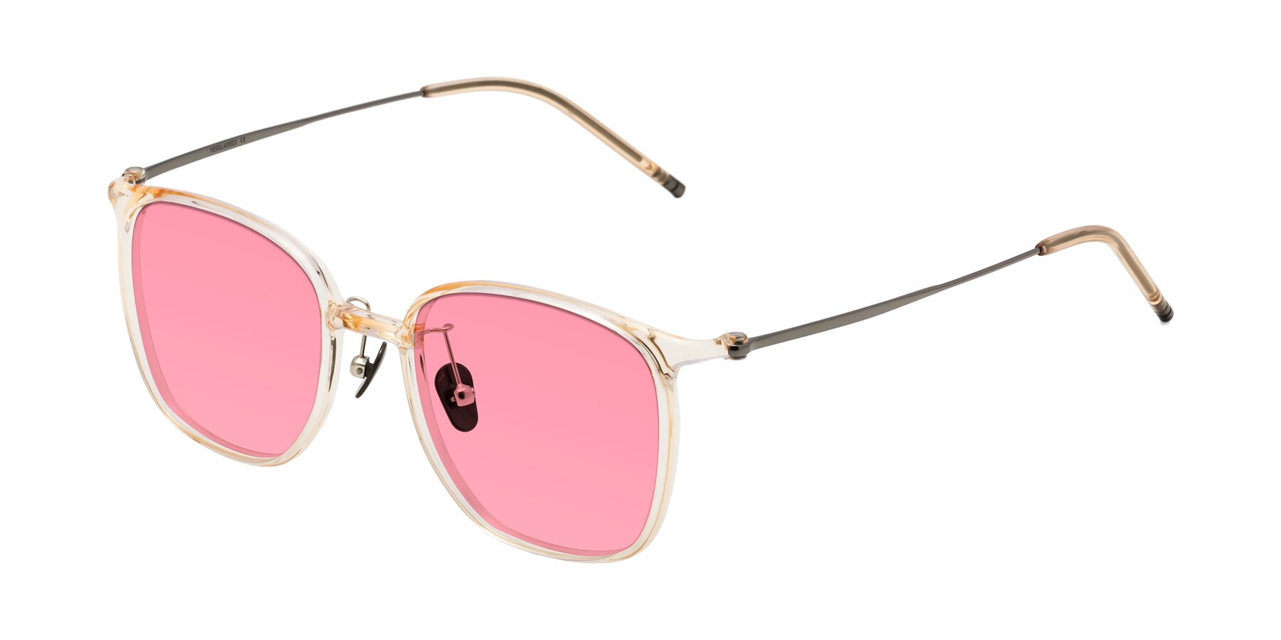Angle of Manlius in Light Yellow with Pink Tinted Lenses