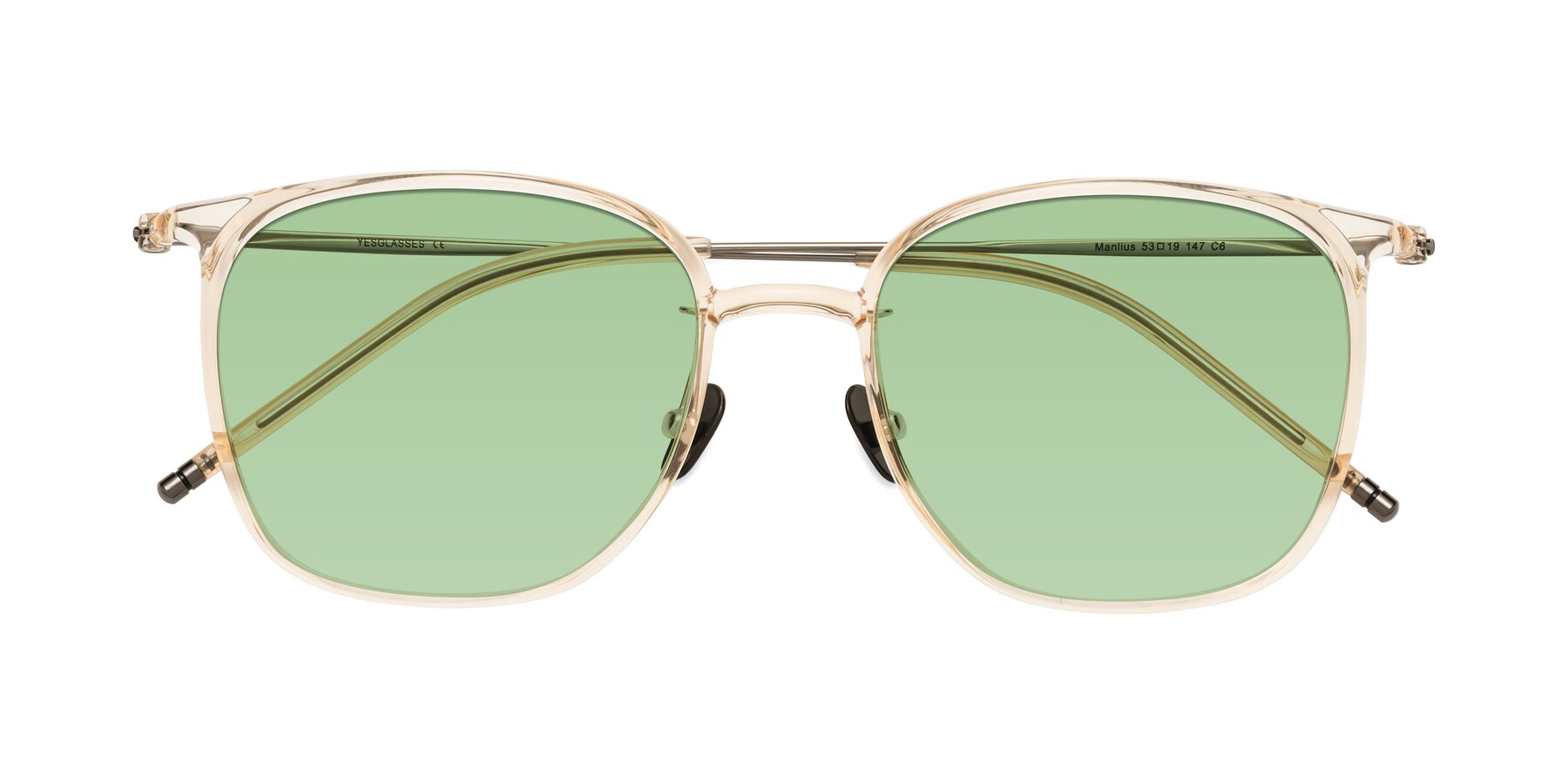 Folded Front of Manlius in Light Yellow with Medium Green Tinted Lenses