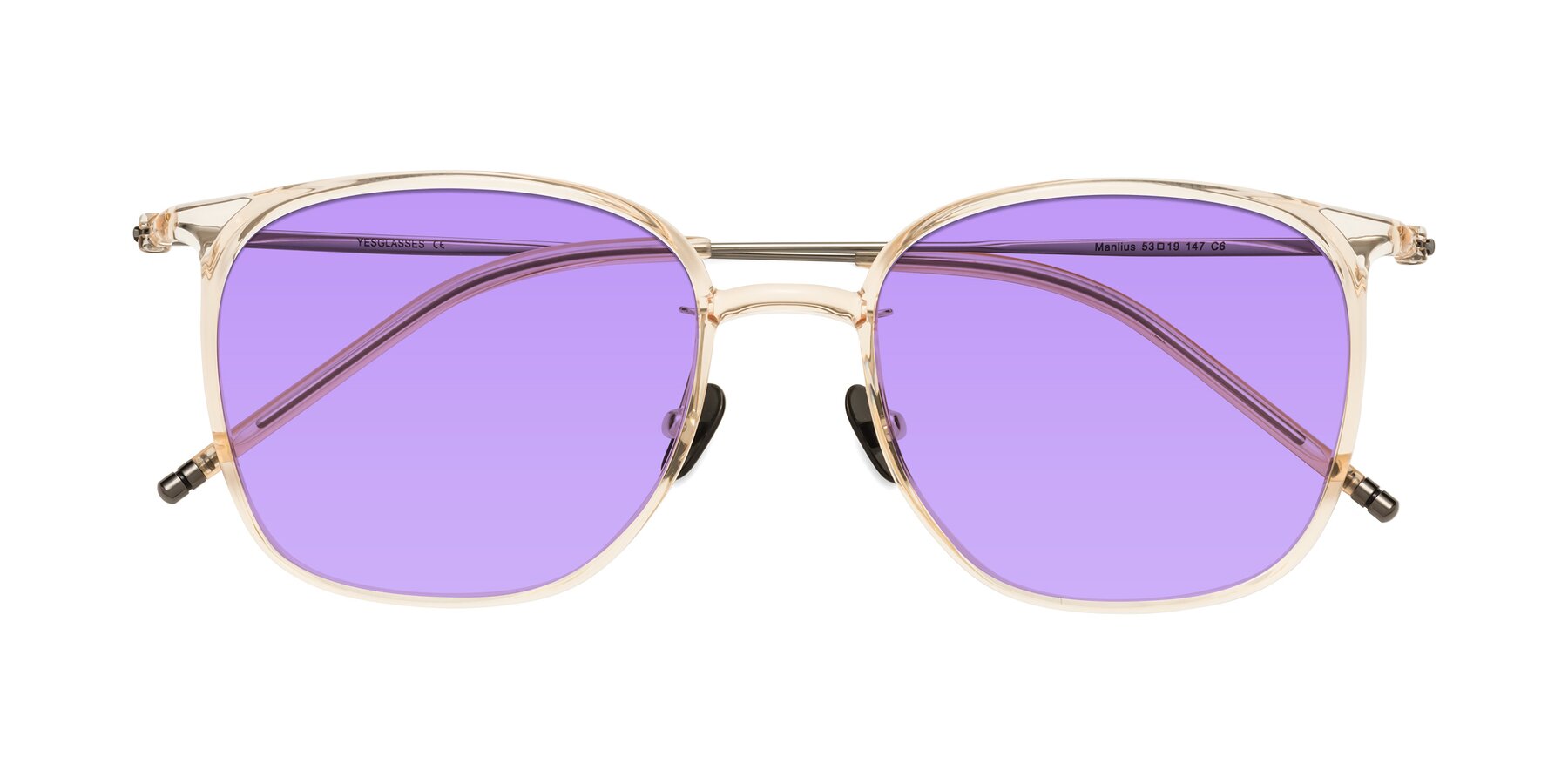 Folded Front of Manlius in Light Yellow with Medium Purple Tinted Lenses