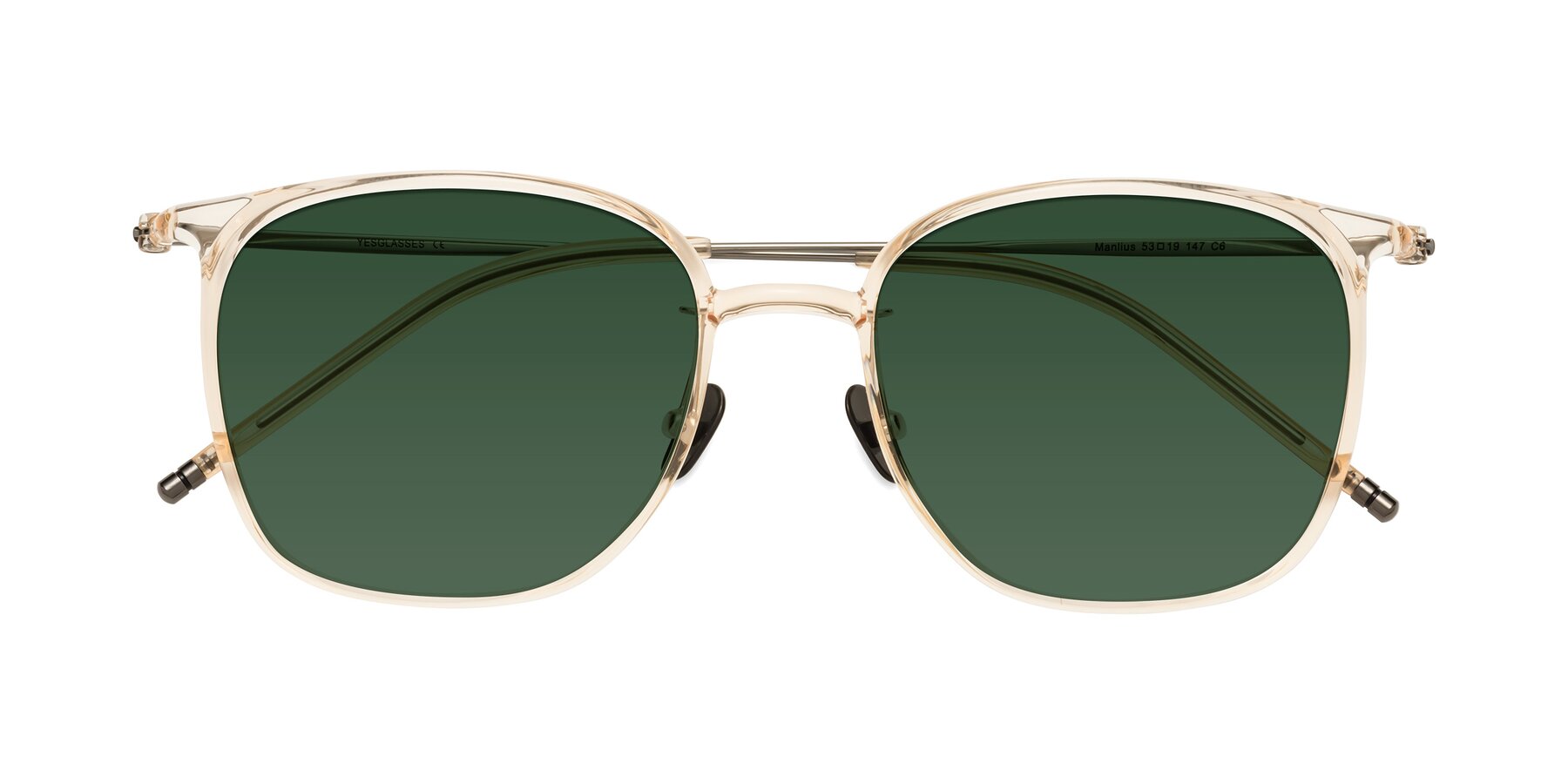 Folded Front of Manlius in Light Yellow with Green Tinted Lenses