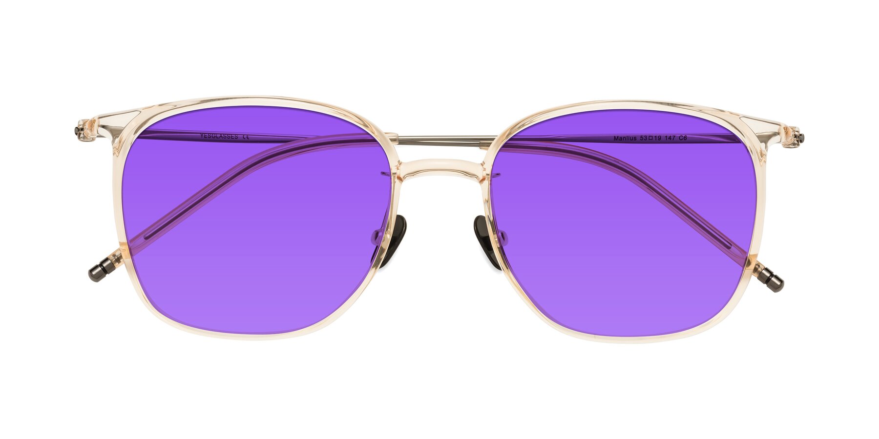 Folded Front of Manlius in Light Yellow with Purple Tinted Lenses