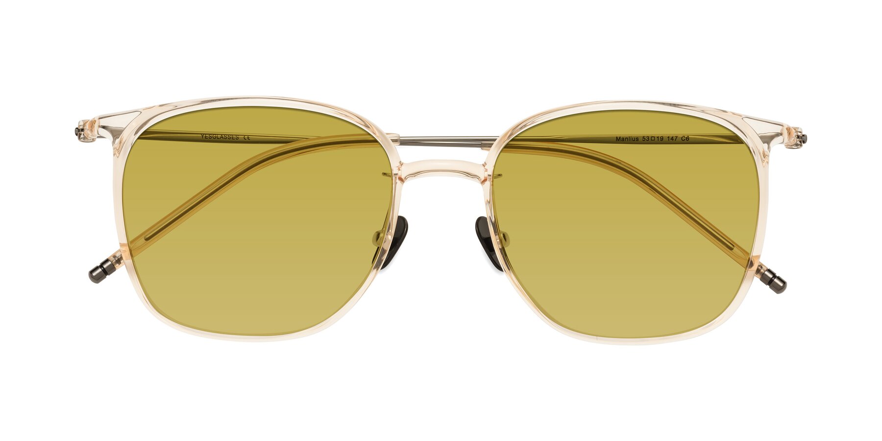 Folded Front of Manlius in Light Yellow with Champagne Tinted Lenses