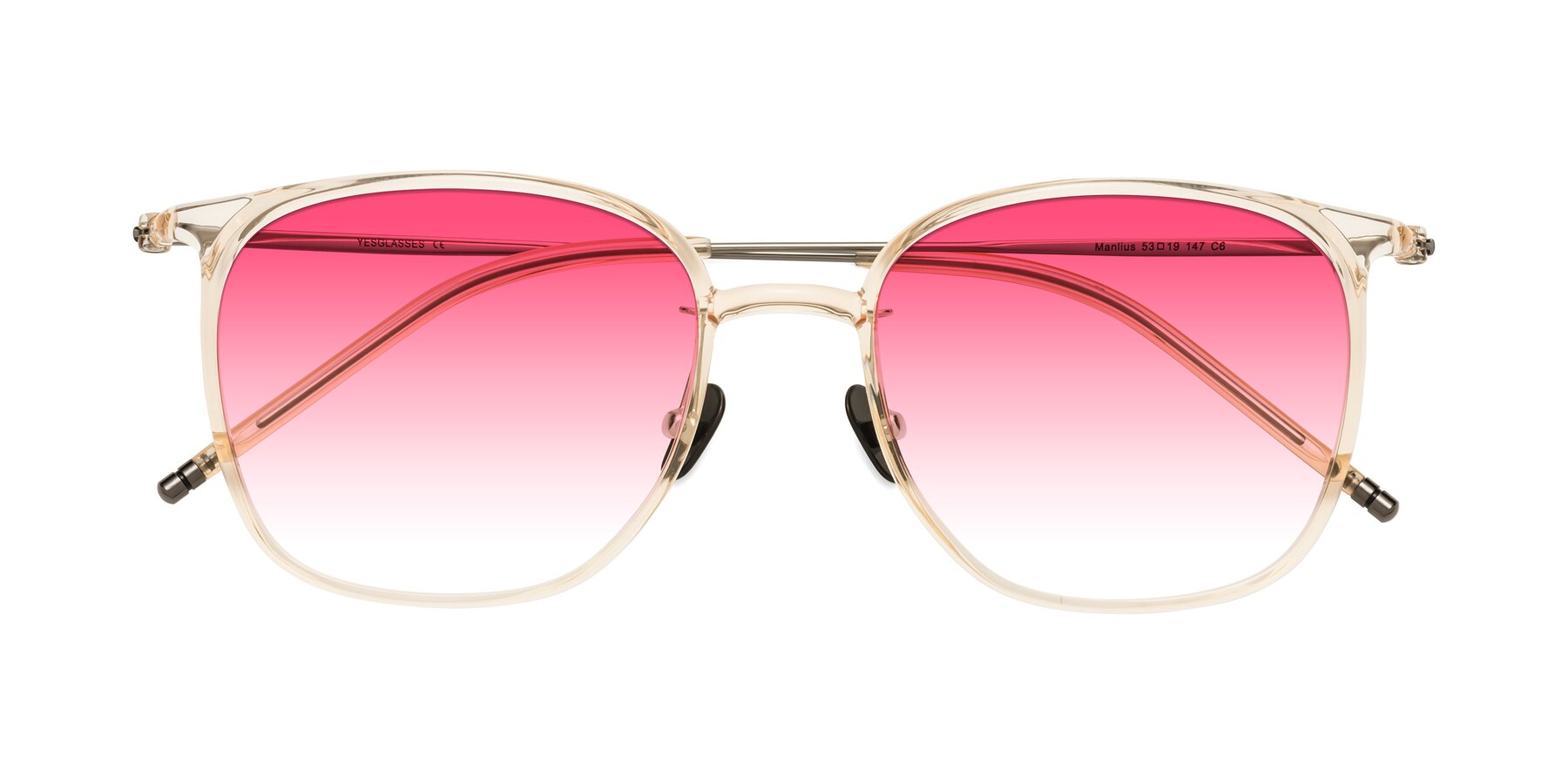 Folded Front of Manlius in Light Yellow with Pink Gradient Lenses
