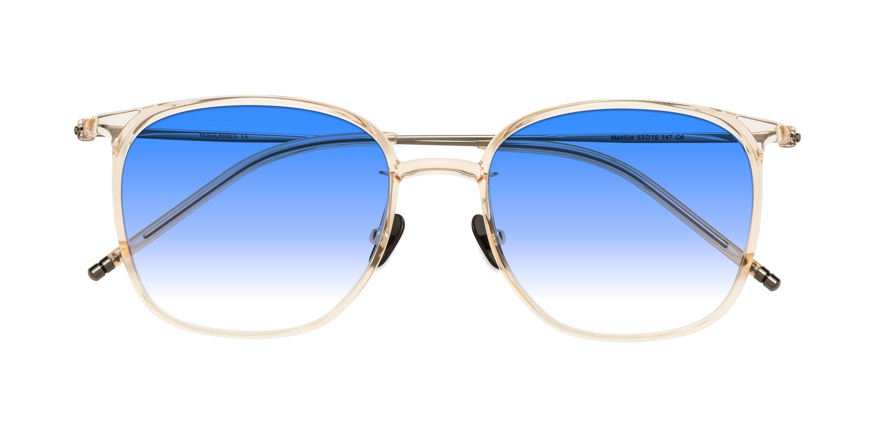 Folded Front of Manlius in Light Yellow with Blue Gradient Lenses