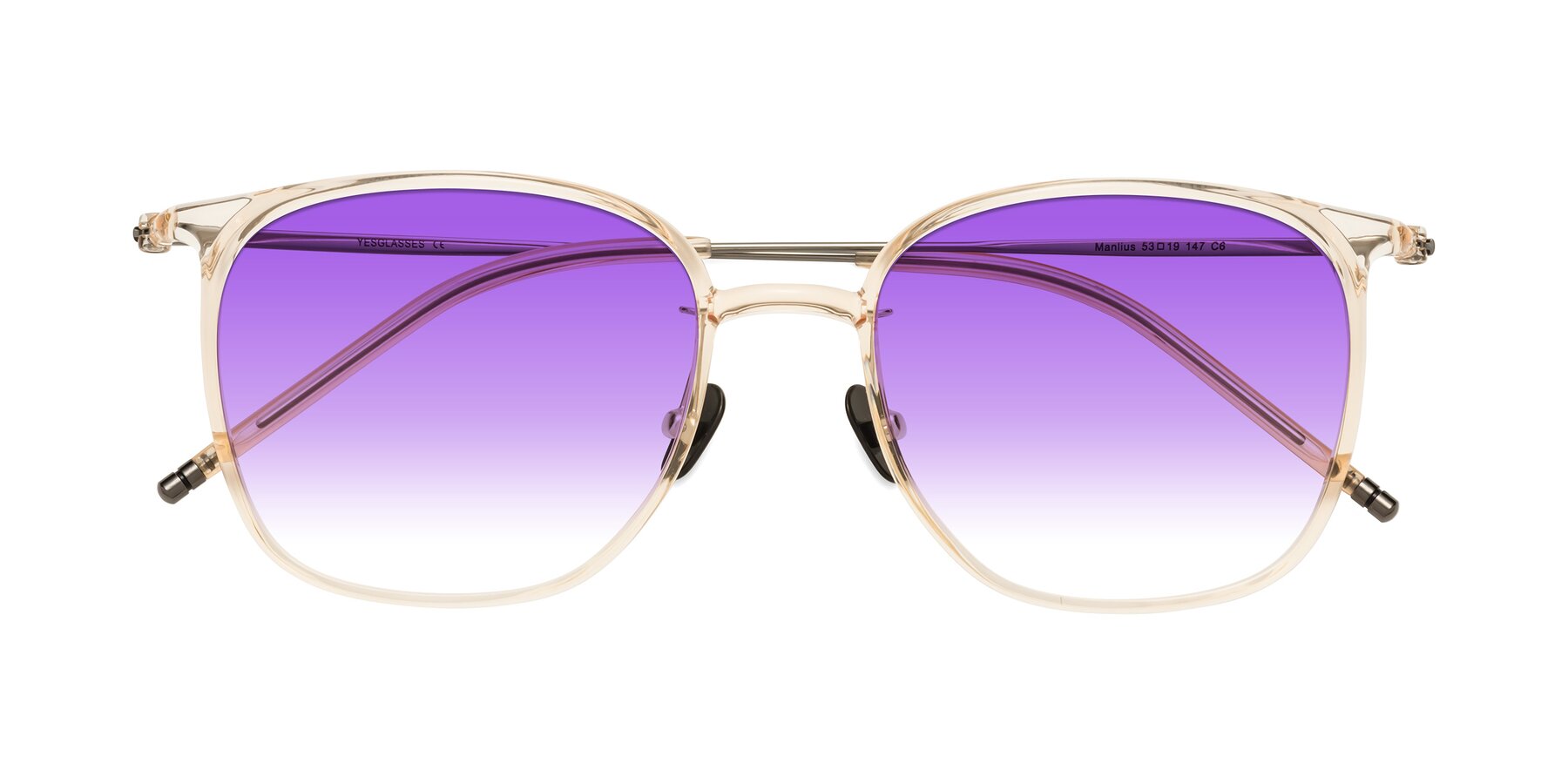 Folded Front of Manlius in Light Yellow with Purple Gradient Lenses