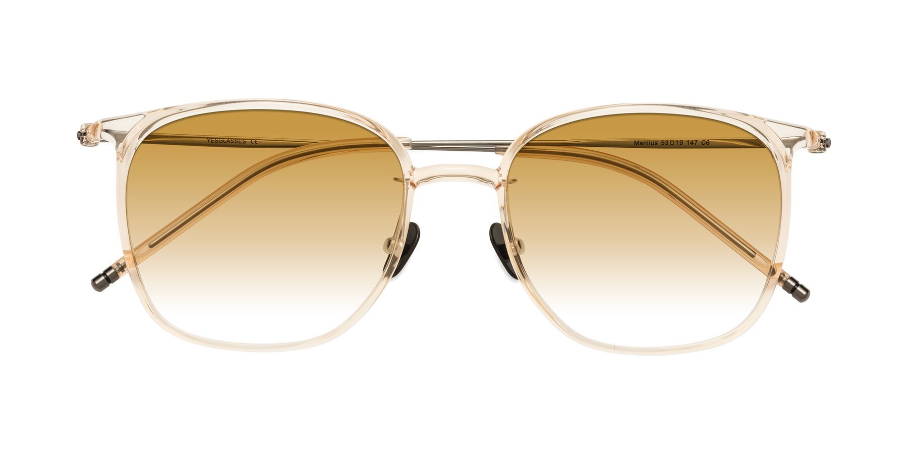 Folded Front of Manlius in Light Yellow with Champagne Gradient Lenses