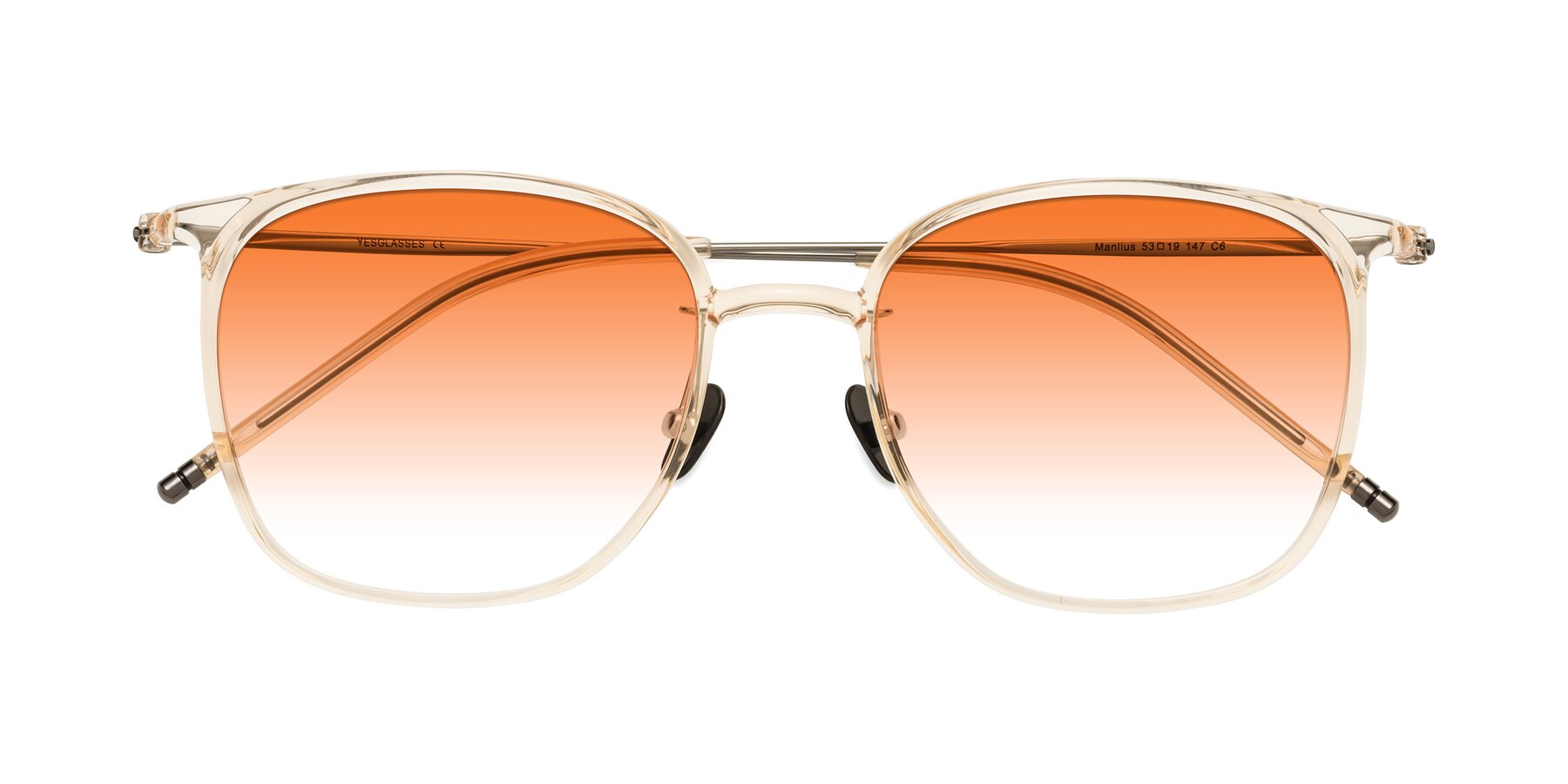 Folded Front of Manlius in Light Yellow with Orange Gradient Lenses