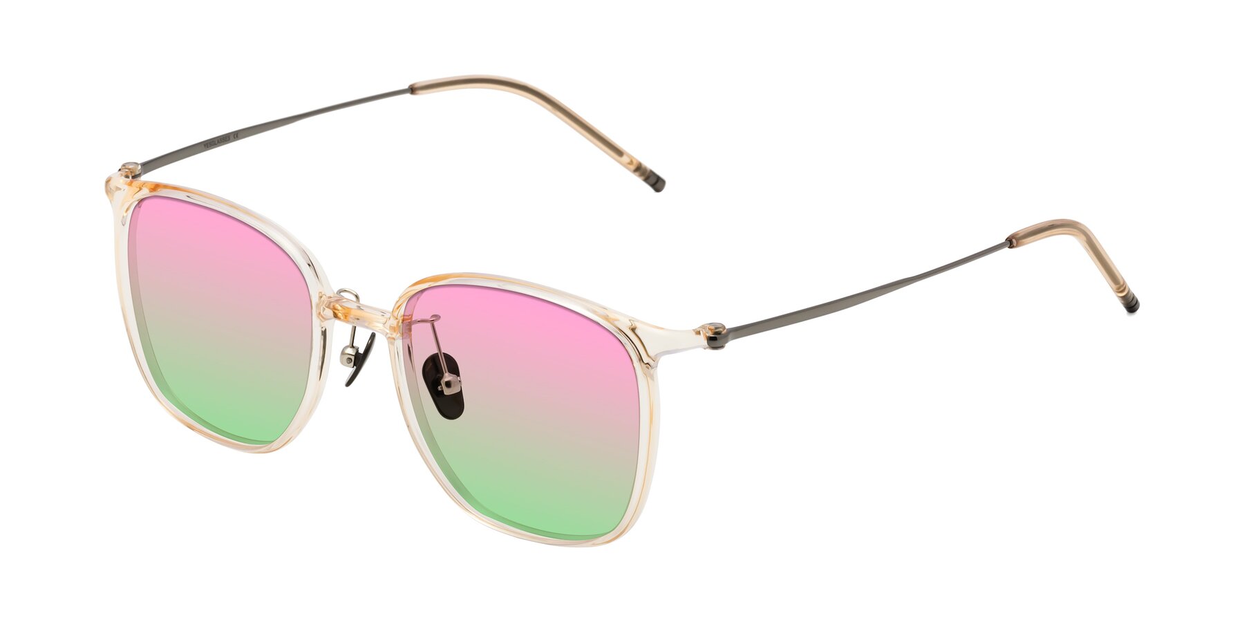 Angle of Manlius in Light Yellow with Pink / Green Gradient Lenses