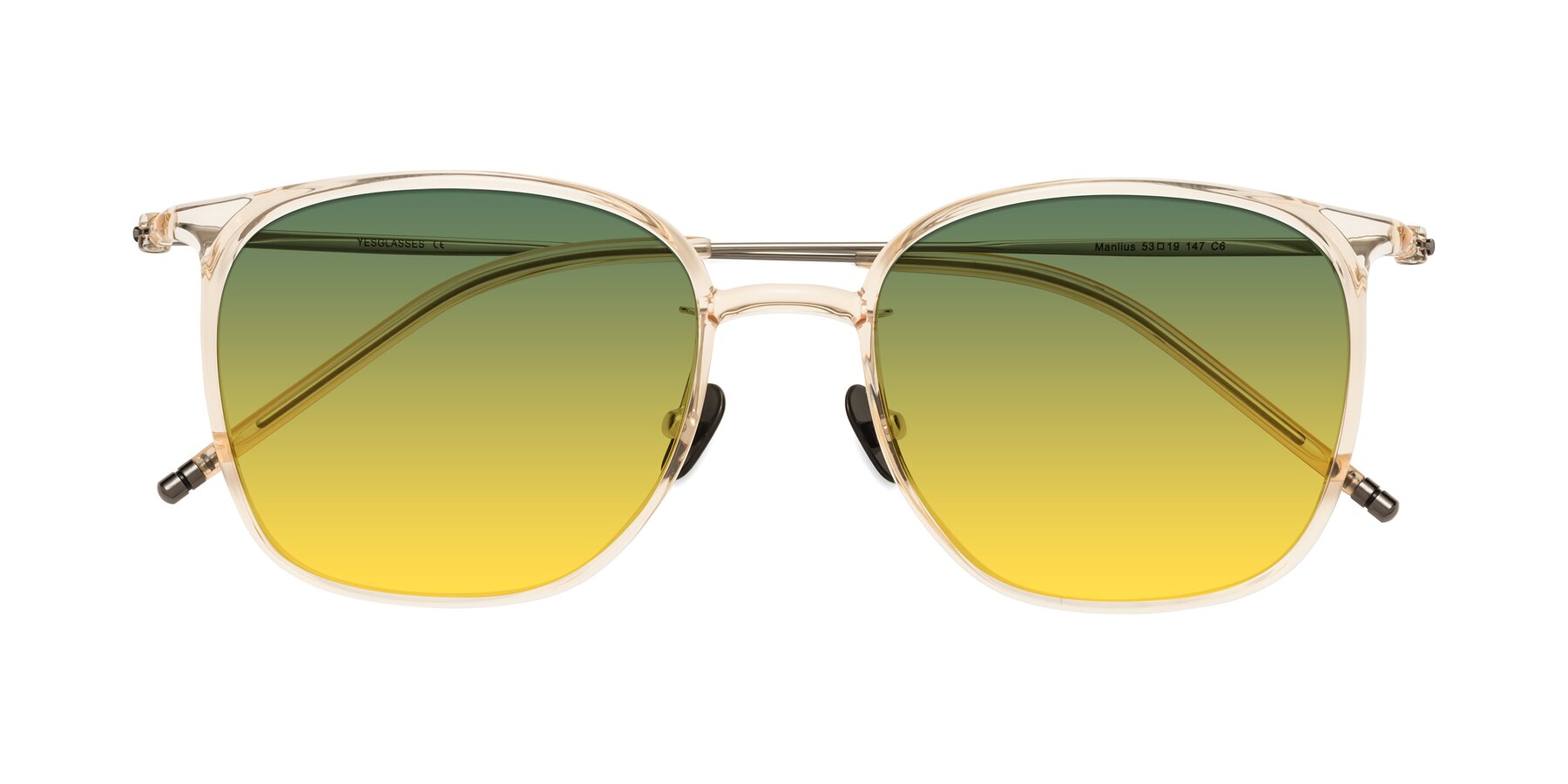 Folded Front of Manlius in Light Yellow with Green / Yellow Gradient Lenses