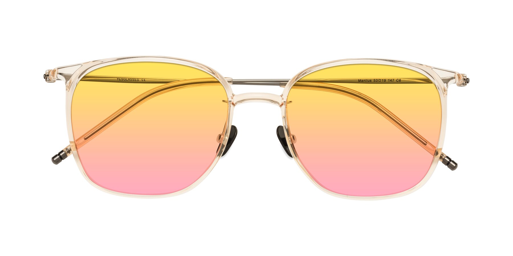 Folded Front of Manlius in Light Yellow with Yellow / Pink Gradient Lenses