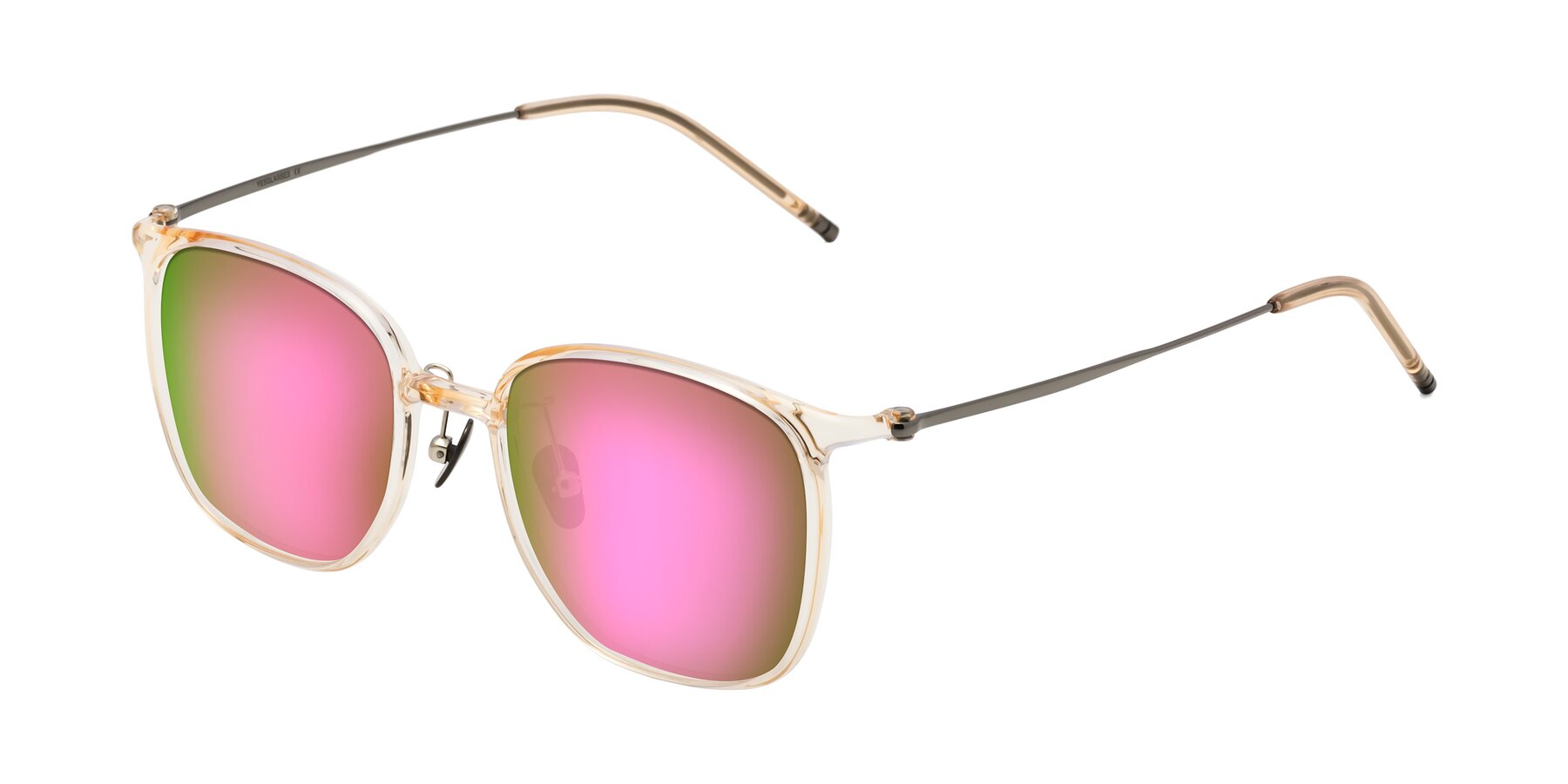 Angle of Manlius in Light Yellow with Pink Mirrored Lenses