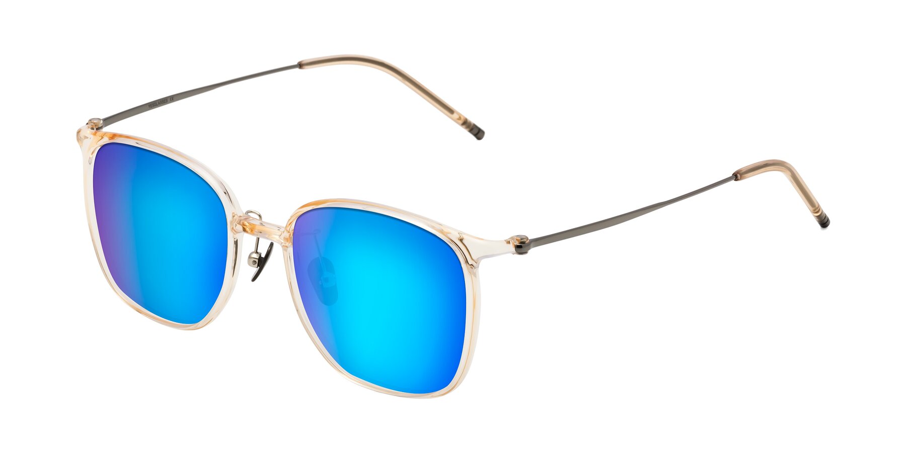 Angle of Manlius in Light Yellow with Blue Mirrored Lenses