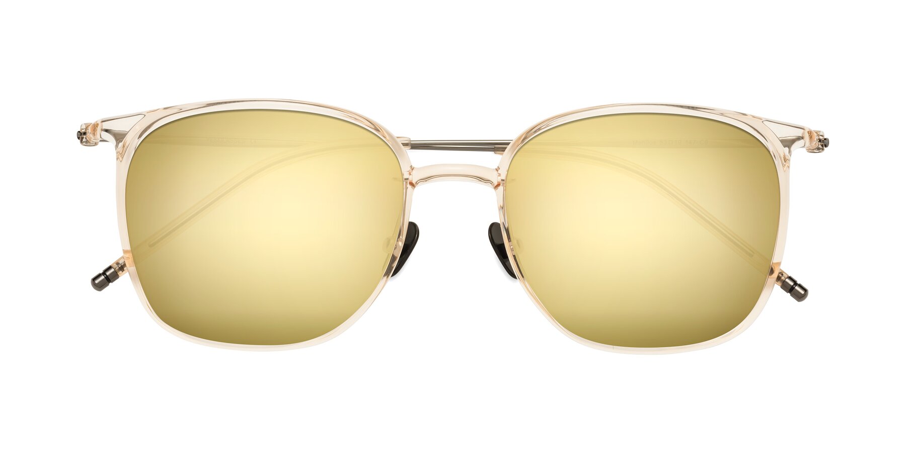 Folded Front of Manlius in Light Yellow with Gold Mirrored Lenses