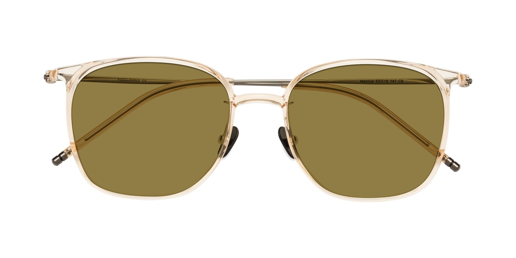 Folded Front of Manlius in Light Yellow with Brown Polarized Lenses
