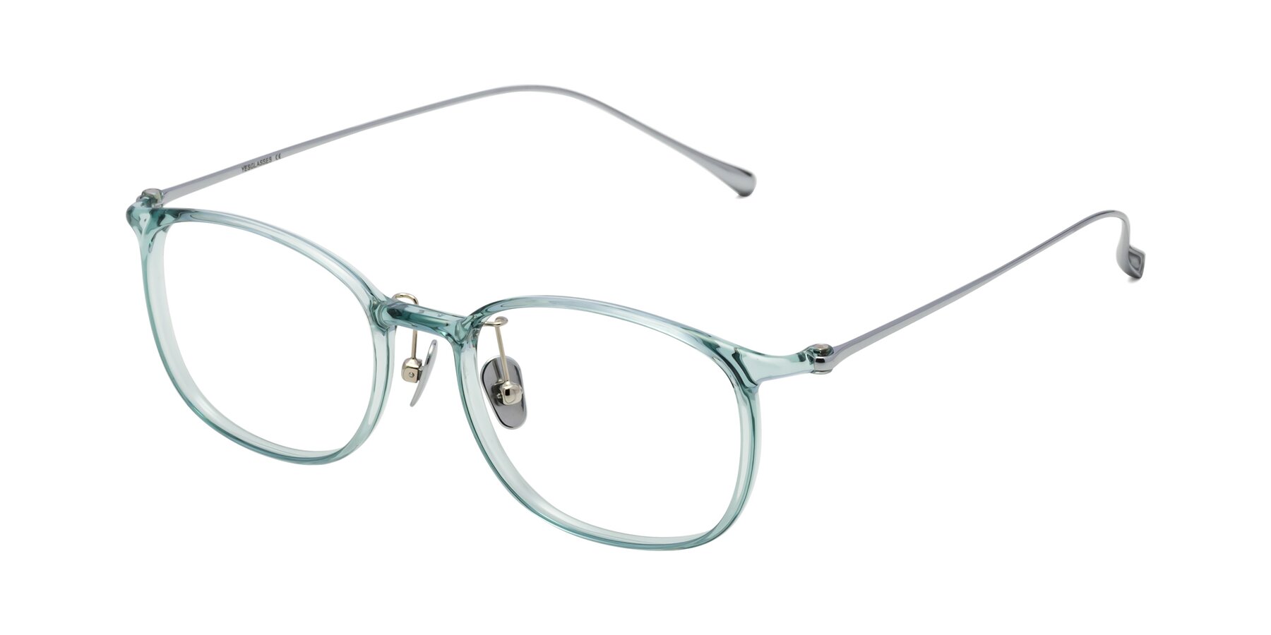 Angle of Lysander in Mint with Clear Eyeglass Lenses