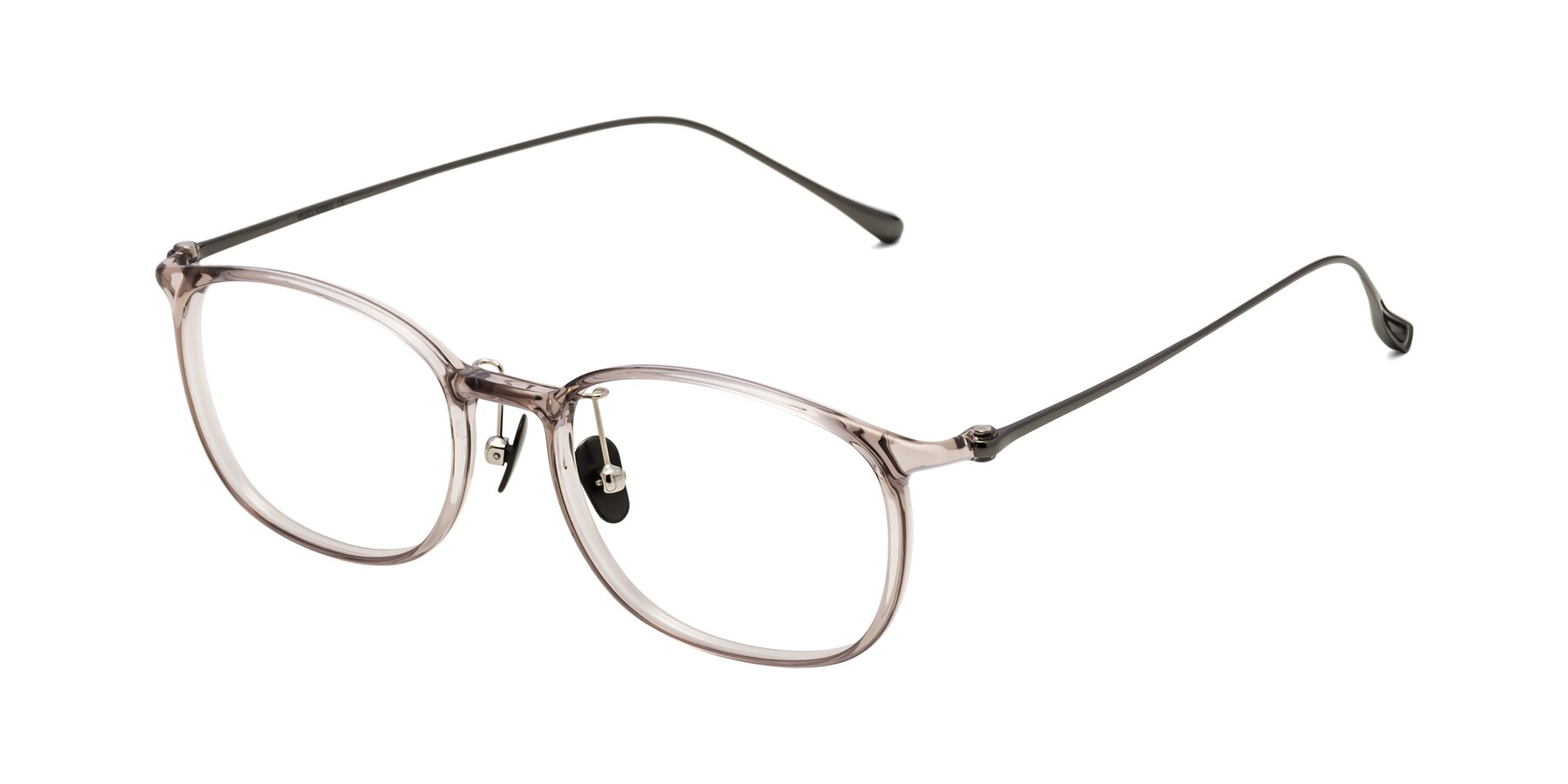 Angle of Lysander in Earl Grey with Clear Eyeglass Lenses