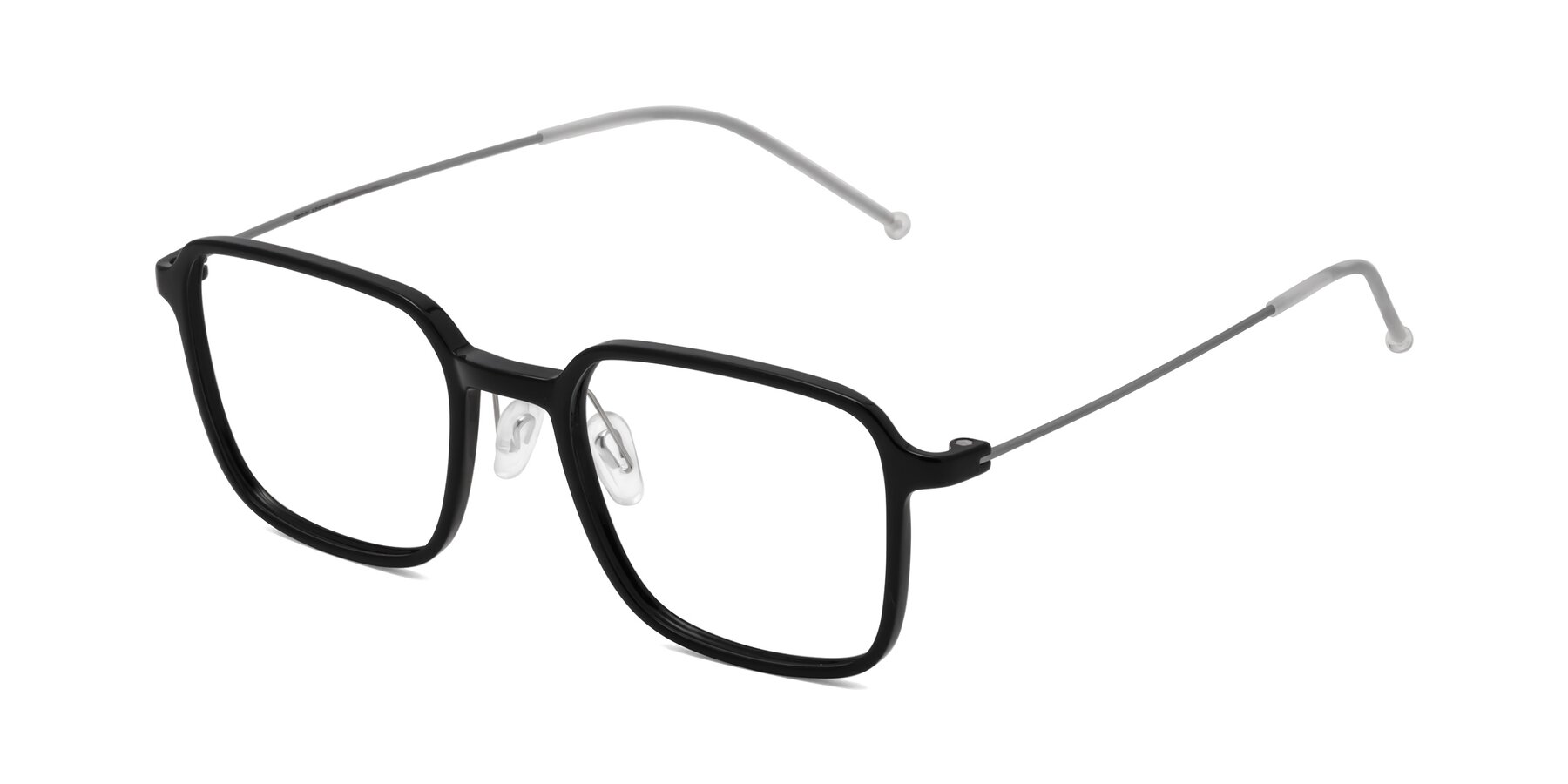 Angle of Pompey in Black with Clear Eyeglass Lenses