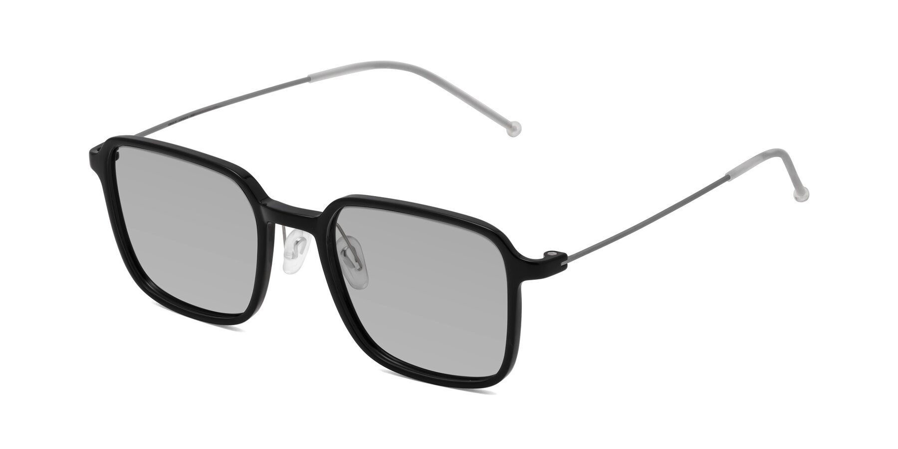 Angle of Pompey in Black with Light Gray Tinted Lenses