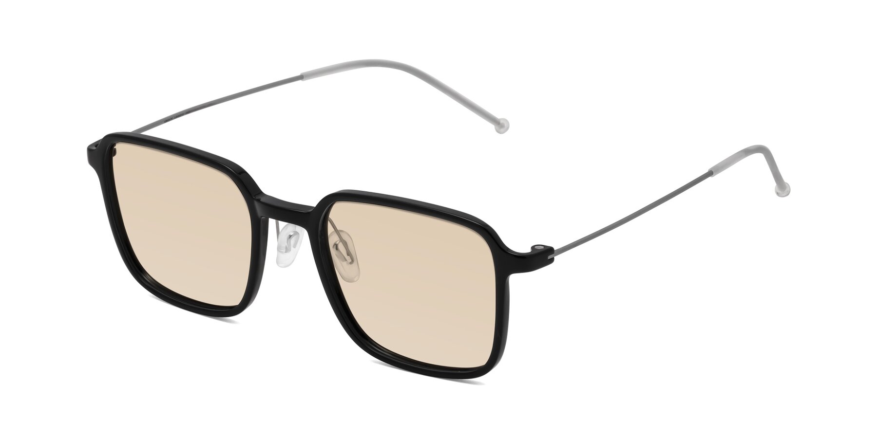 Angle of Pompey in Black with Light Brown Tinted Lenses