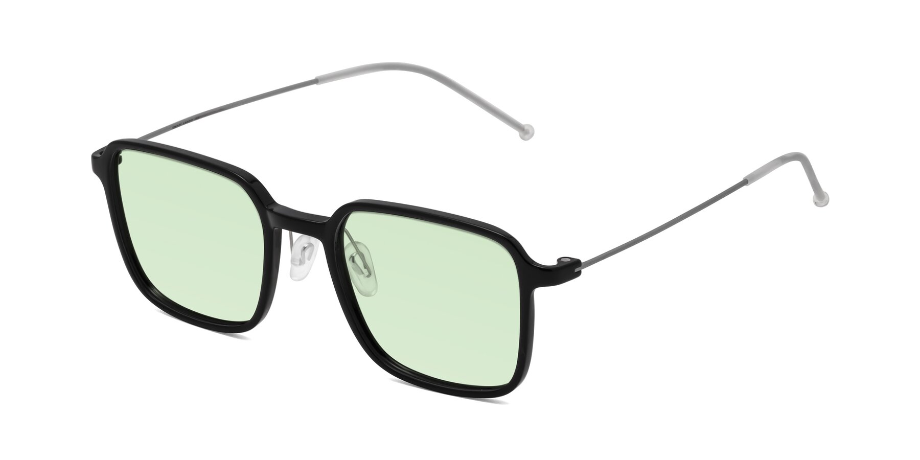 Angle of Pompey in Black with Light Green Tinted Lenses