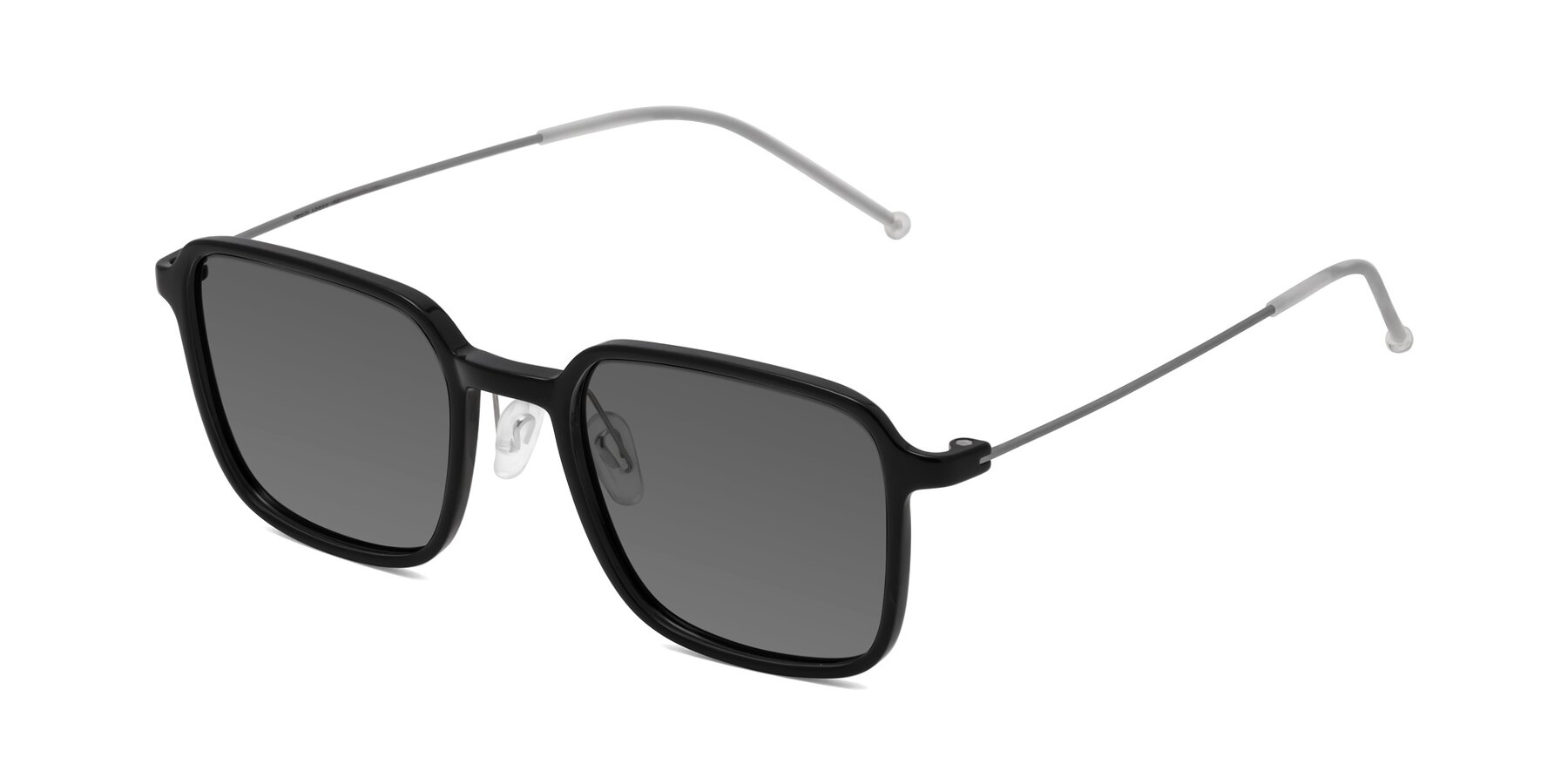 Angle of Pompey in Black with Medium Gray Tinted Lenses