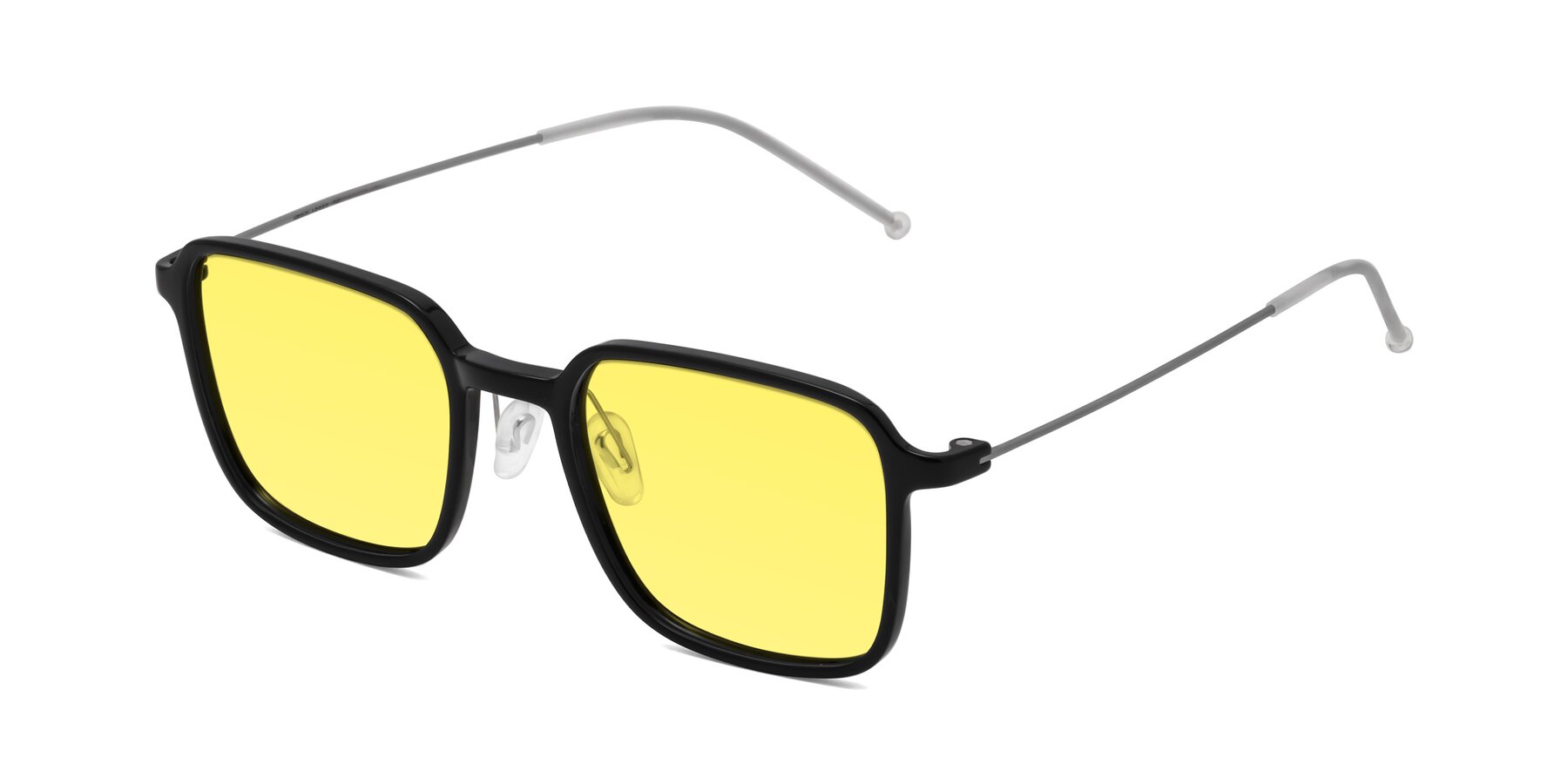 Angle of Pompey in Black with Medium Yellow Tinted Lenses