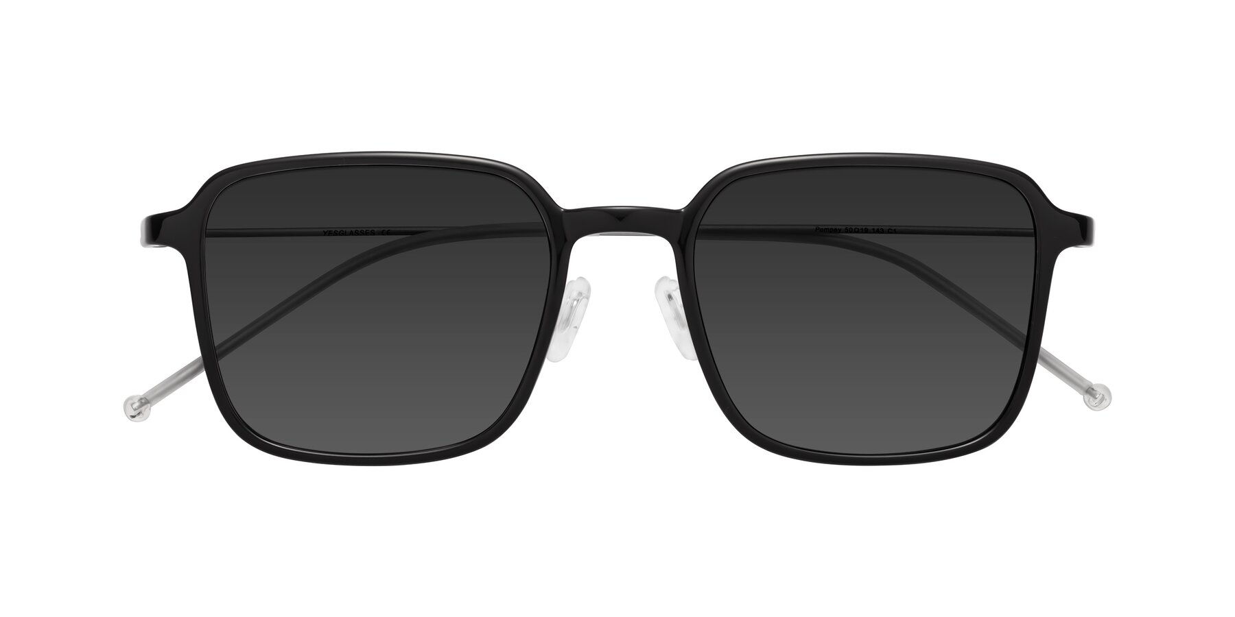 Folded Front of Pompey in Black with Gray Tinted Lenses